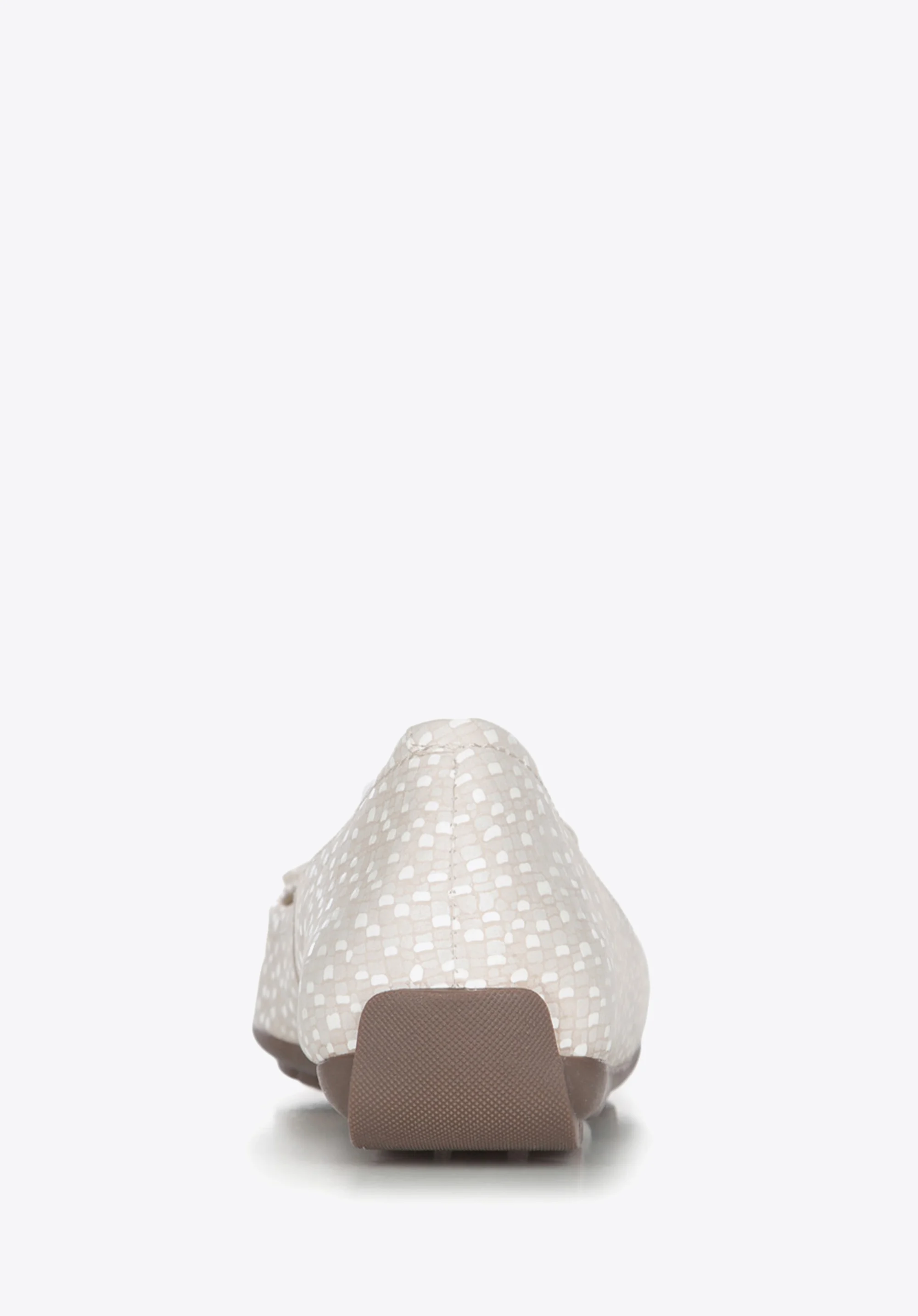 Baleriny skórzane basic z kokardką