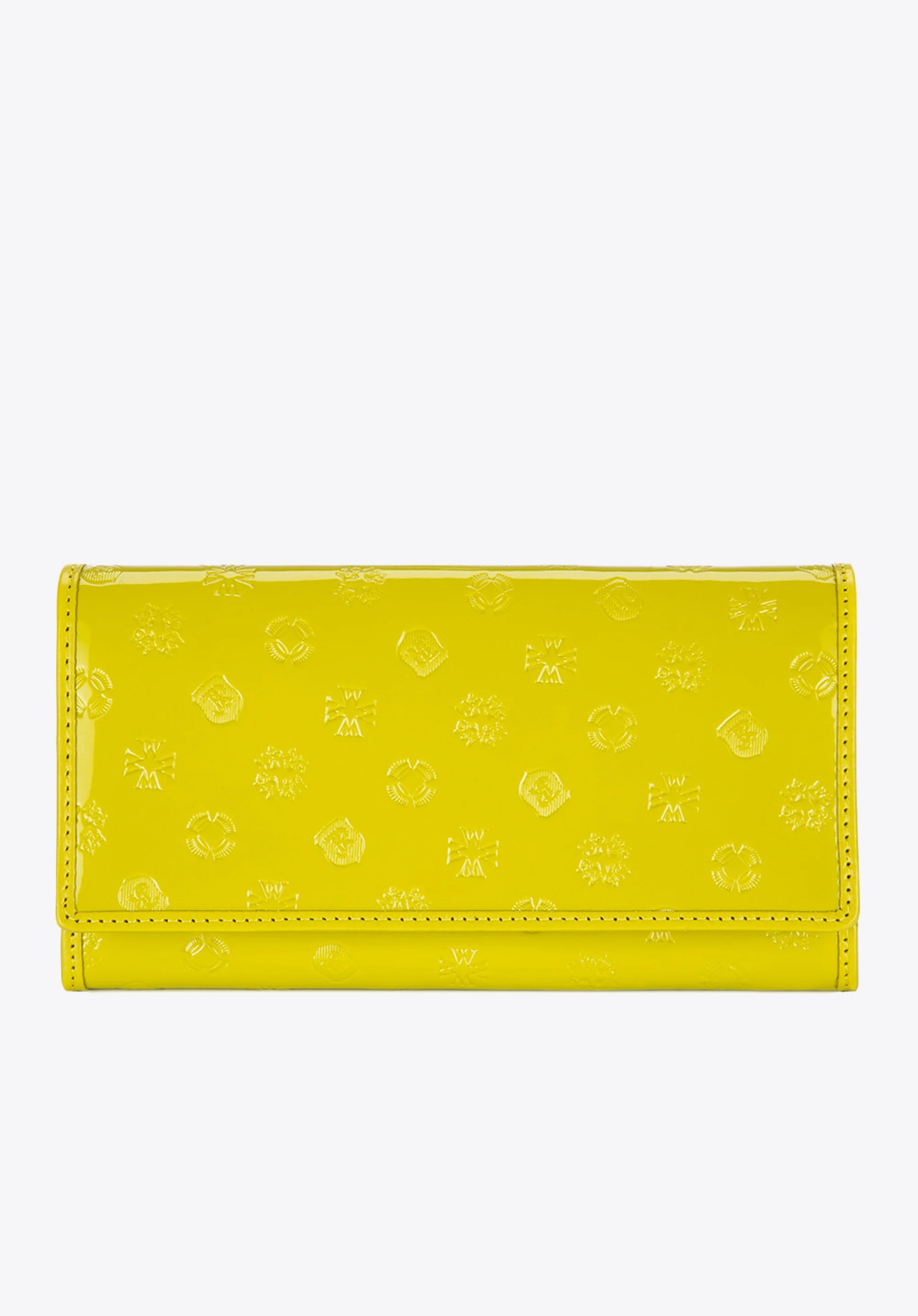 Damski portfel skórzany lakierowany z monogramem