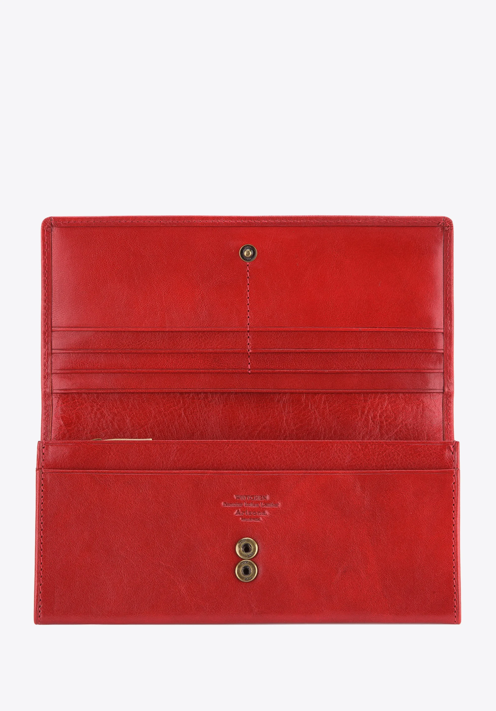 Damski skórzany portfel z herbem poziomy