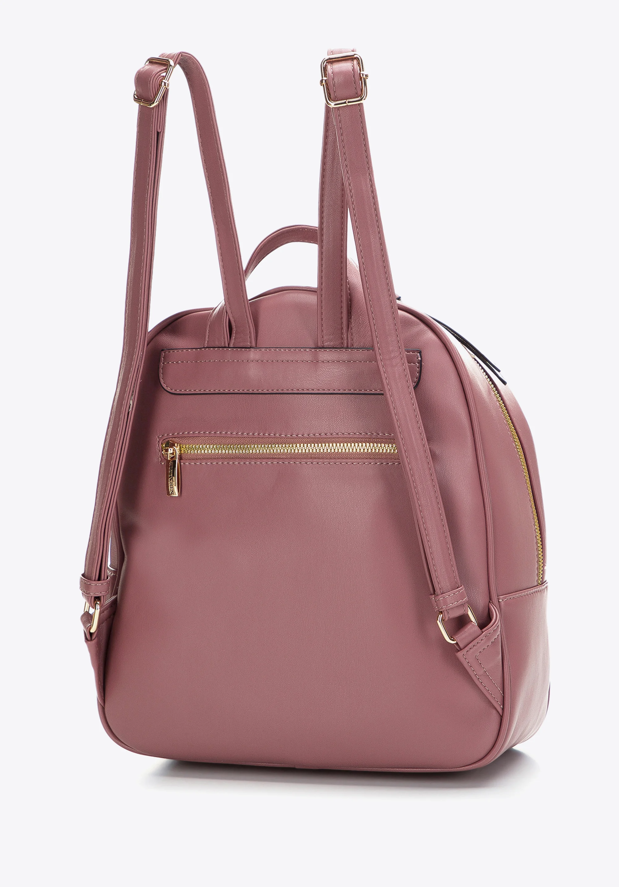 Damski plecak z ukośnie pikowanej skóry ekologicznej