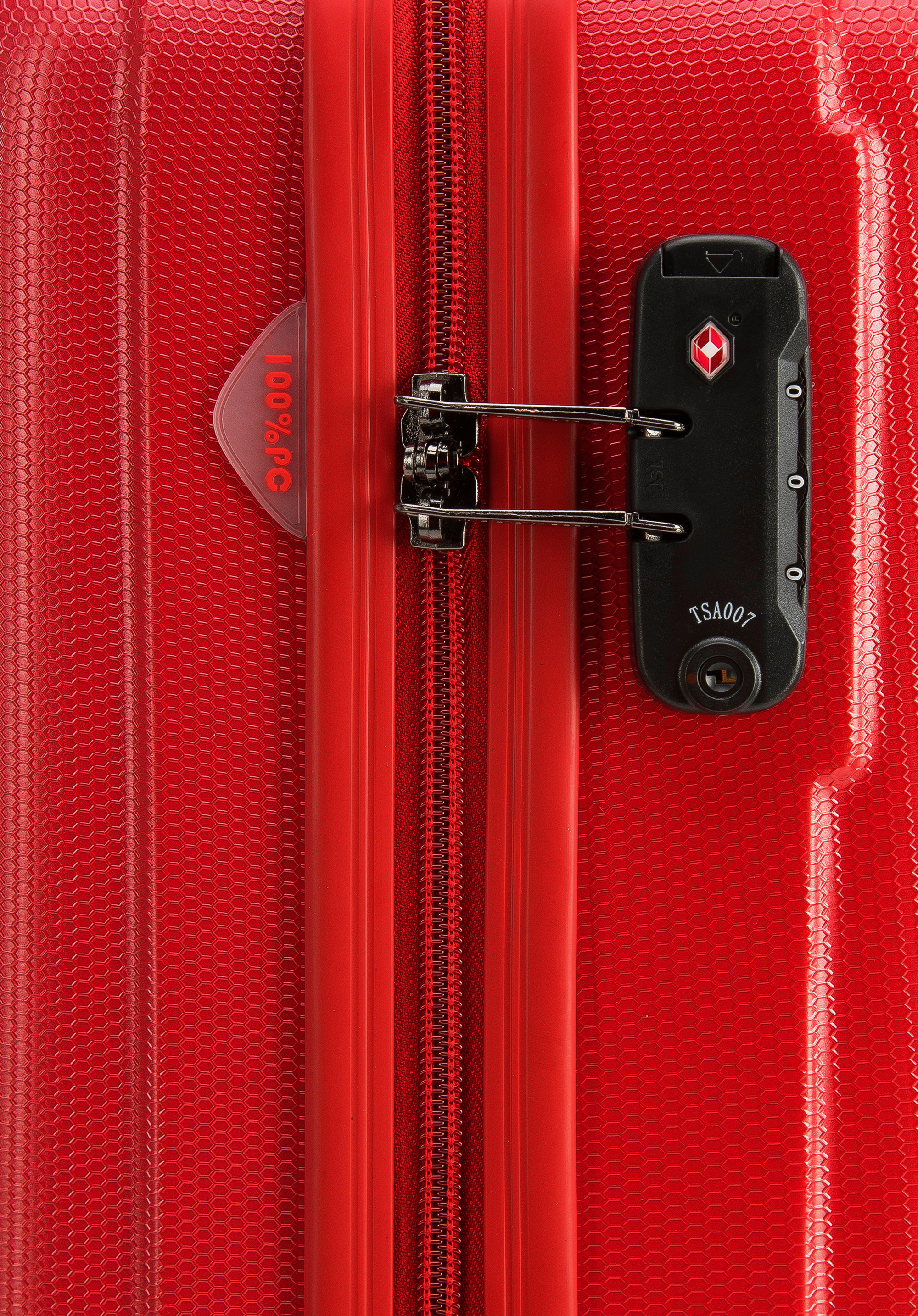 Walizka kabinowa z polikarbonu z pionowymi tłoczeniami