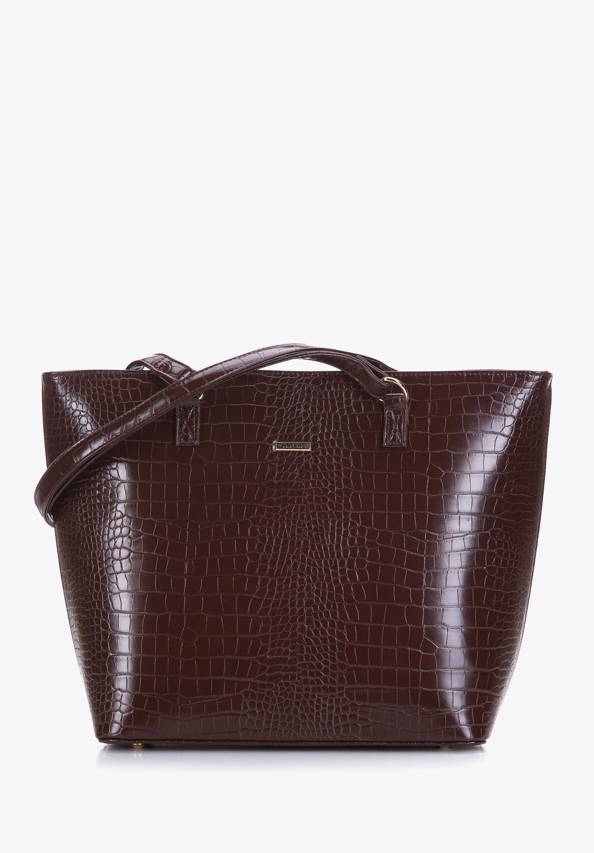 Torebka shopperka z ekoskóry o fakturze croco