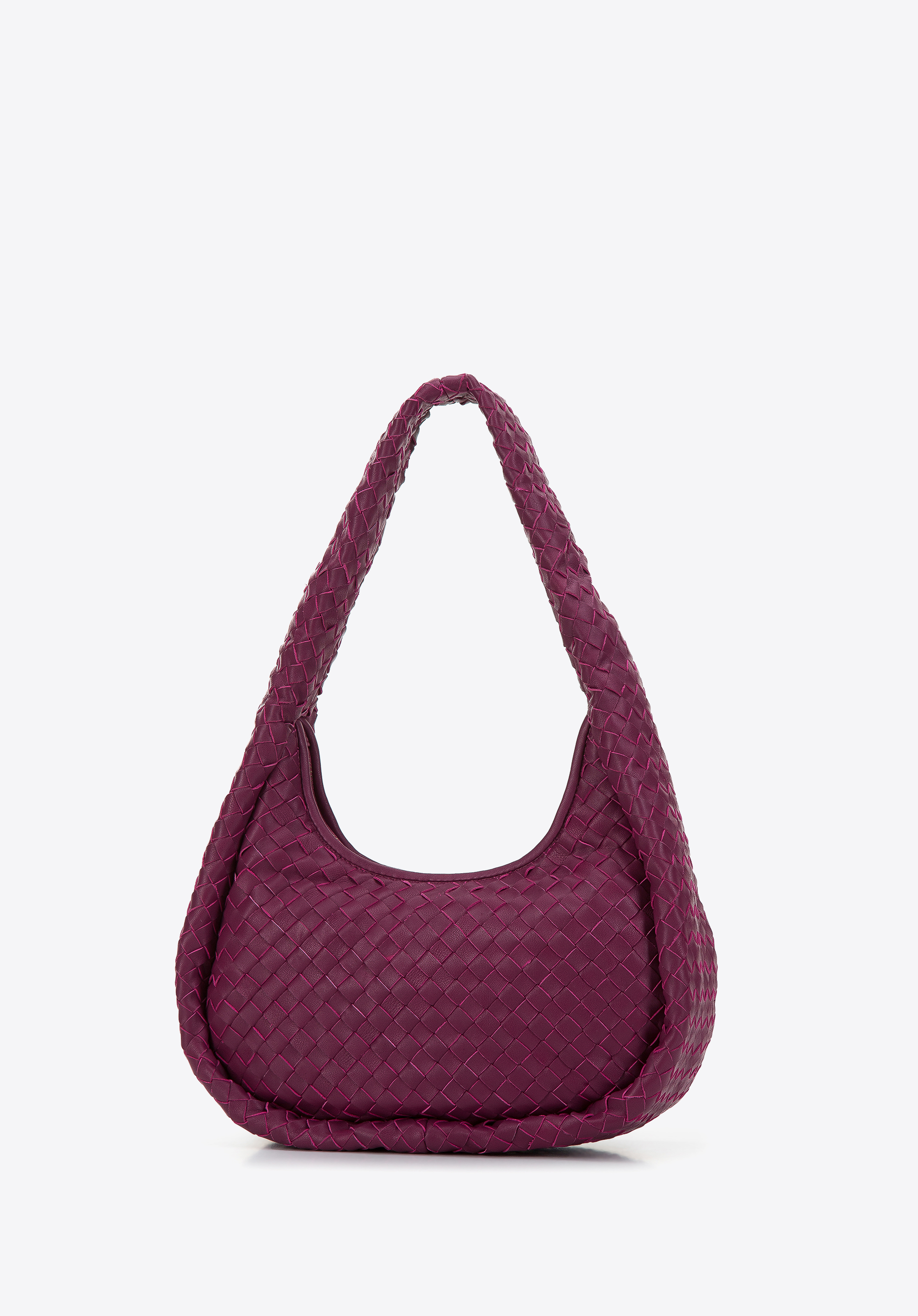 Torebka bagietka ze skórzanej plecionki