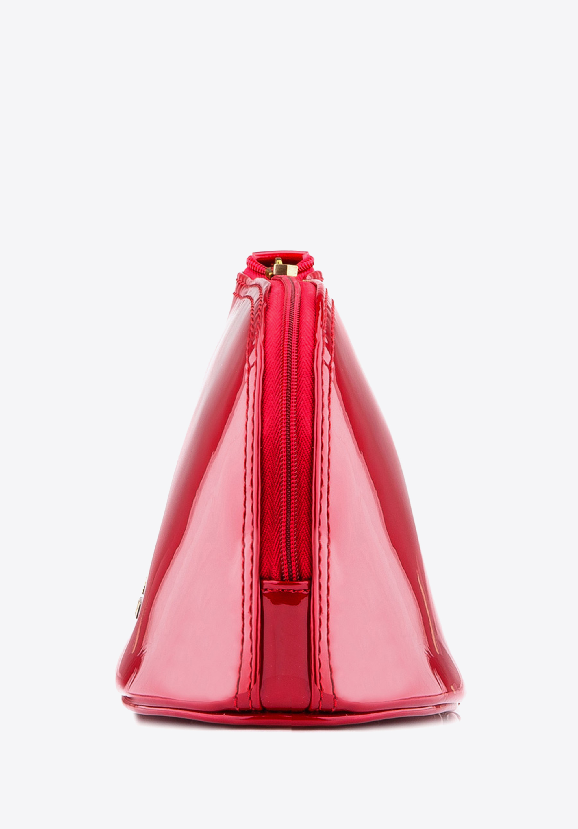 Kosmetyczka skórzana lakierowana wygięta