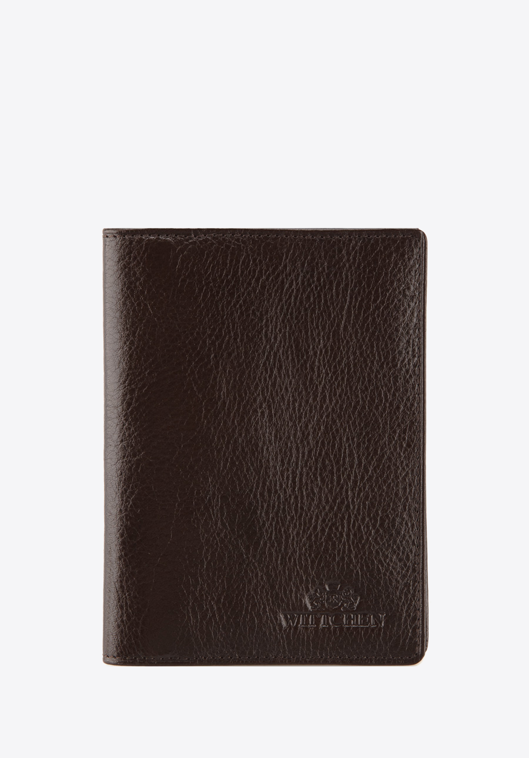 Etui na dokumenty ze skóry z przezroczystą kieszenią