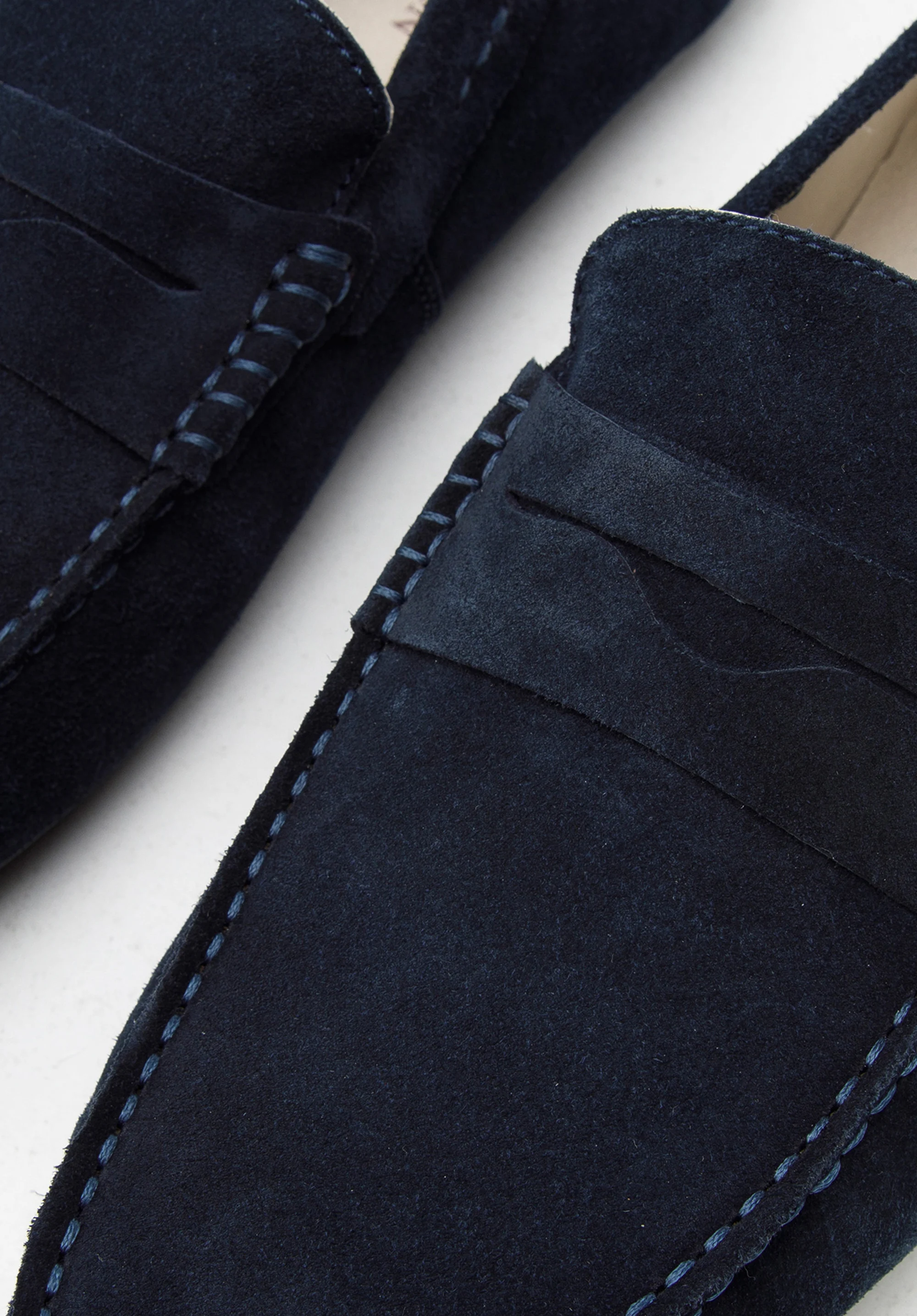 Męskie mokasyny pensówki zamszowe na giętkiej podeszwie