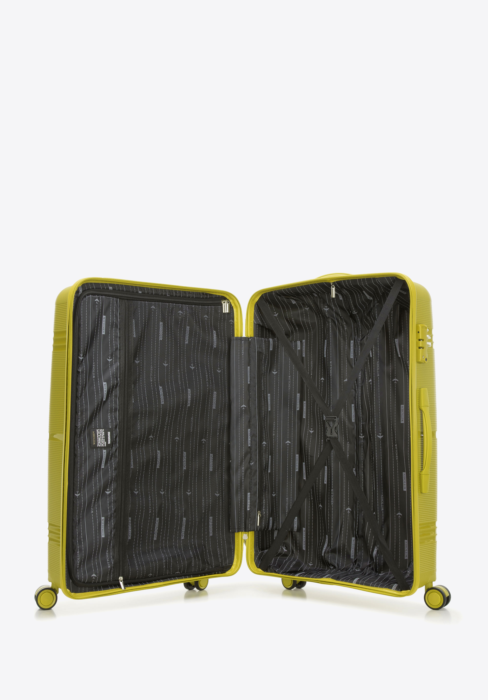 Średnia walizka z polipropylenu jednokolorowa