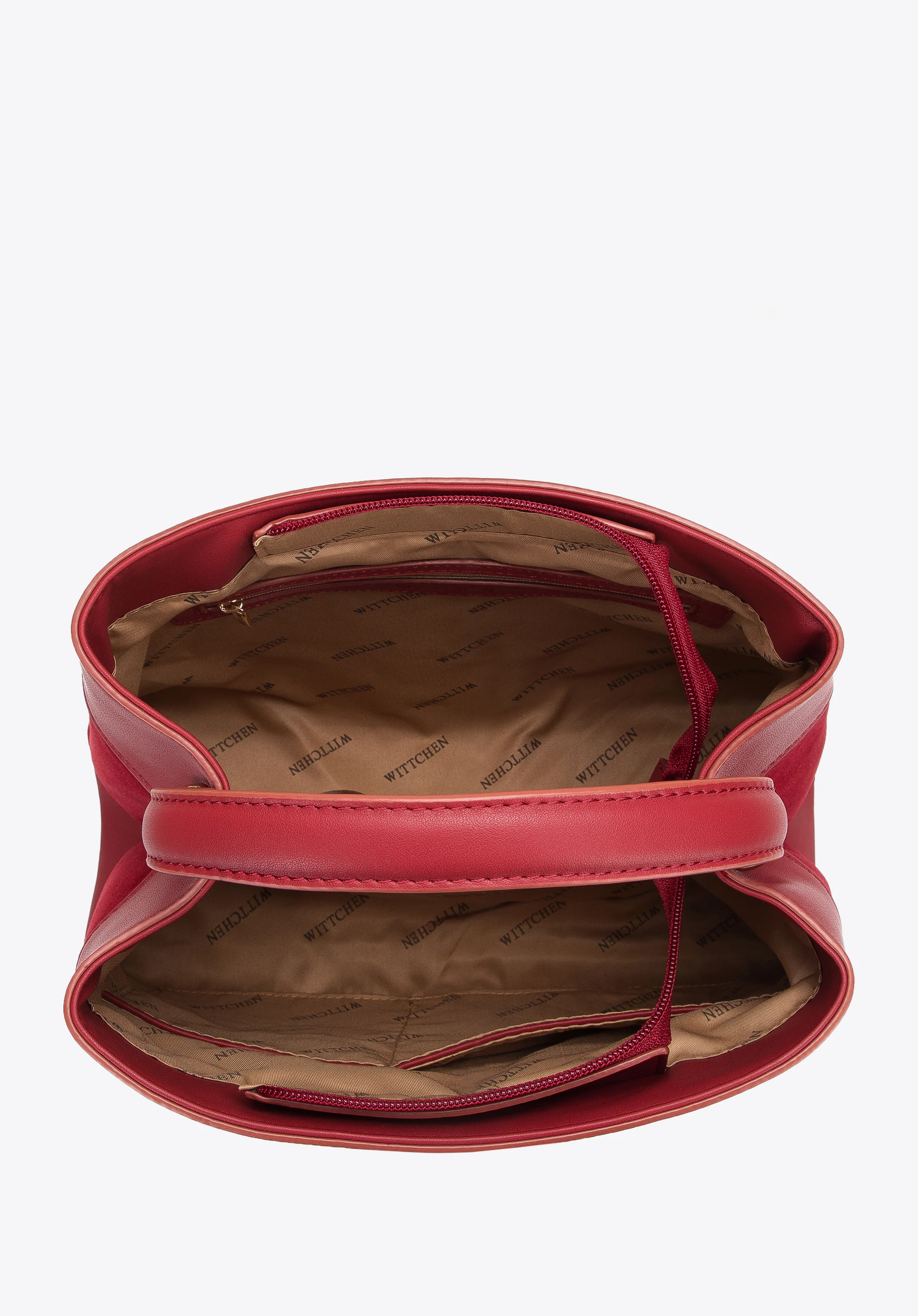 Torebka kuferek z łączonych materiałów