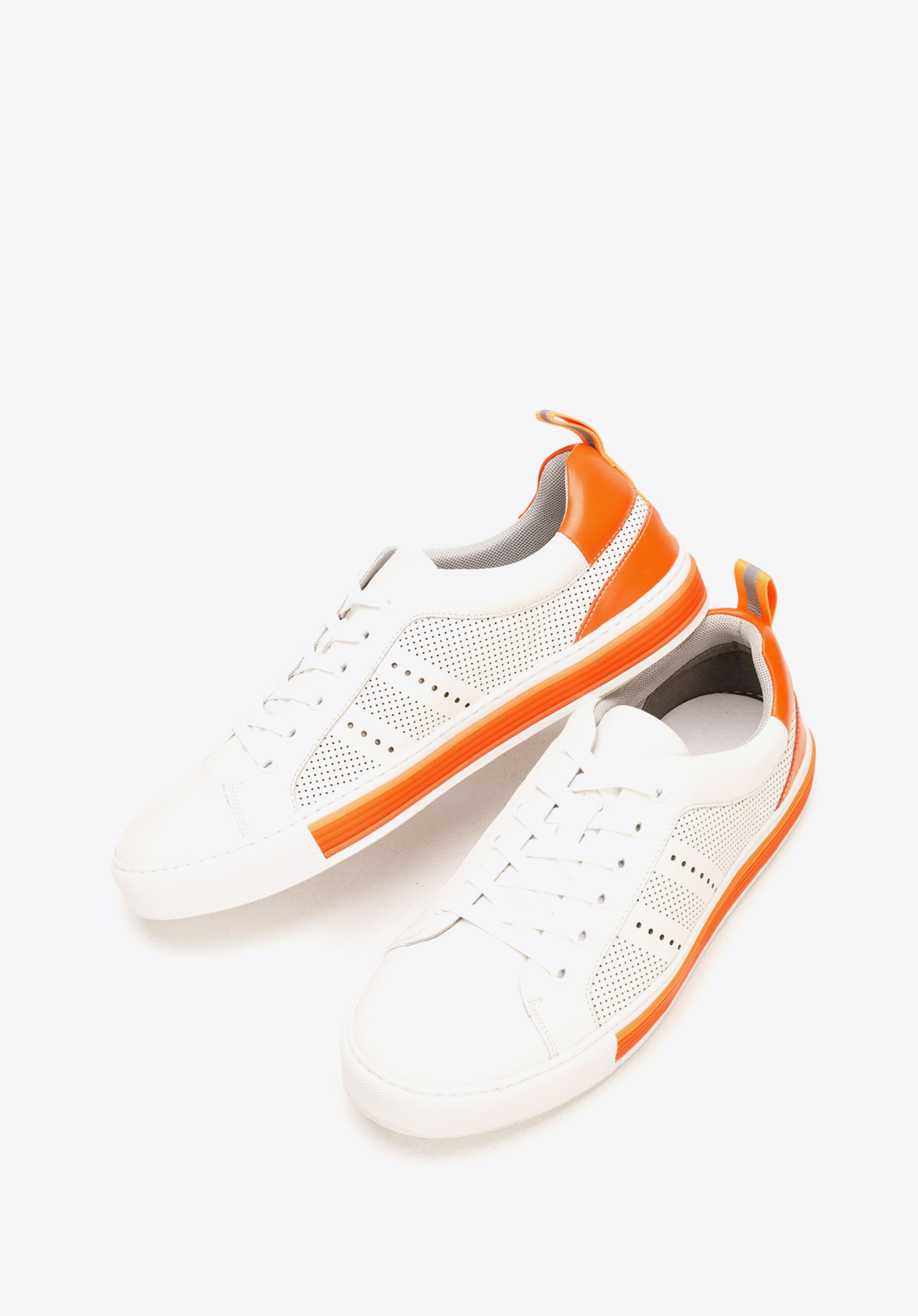 Męskie sneakersy skórzane z perforacjami