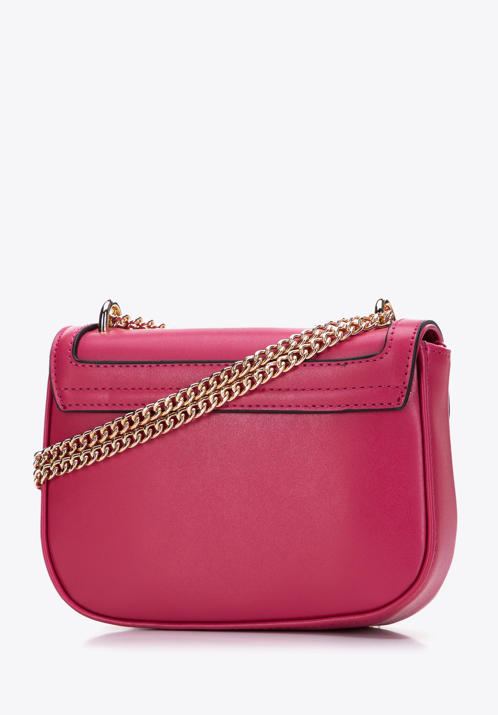 Damska listonoszka z obszytą klapą na łańcuszku mała