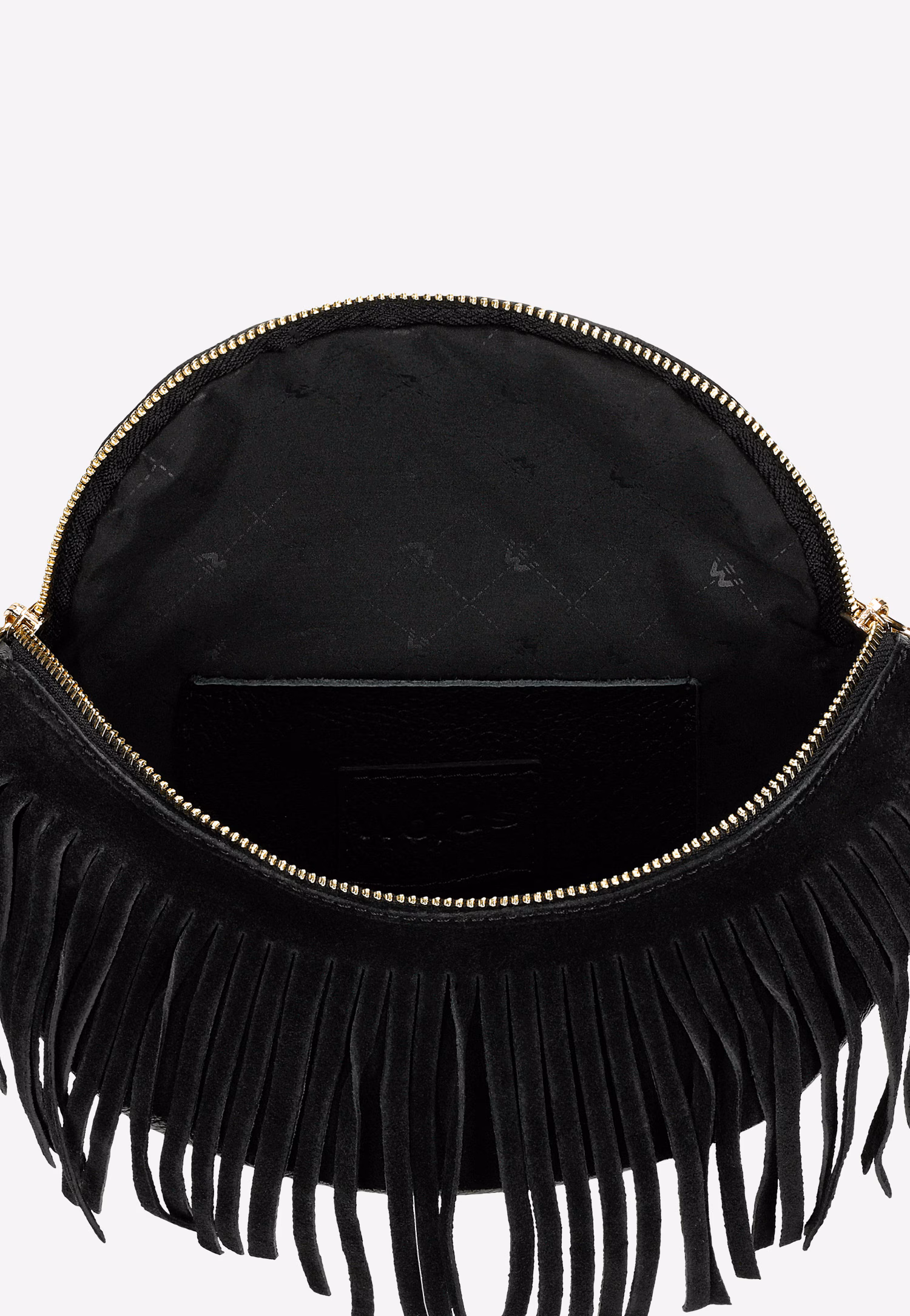 Brązowa nerka damska z frędzlami