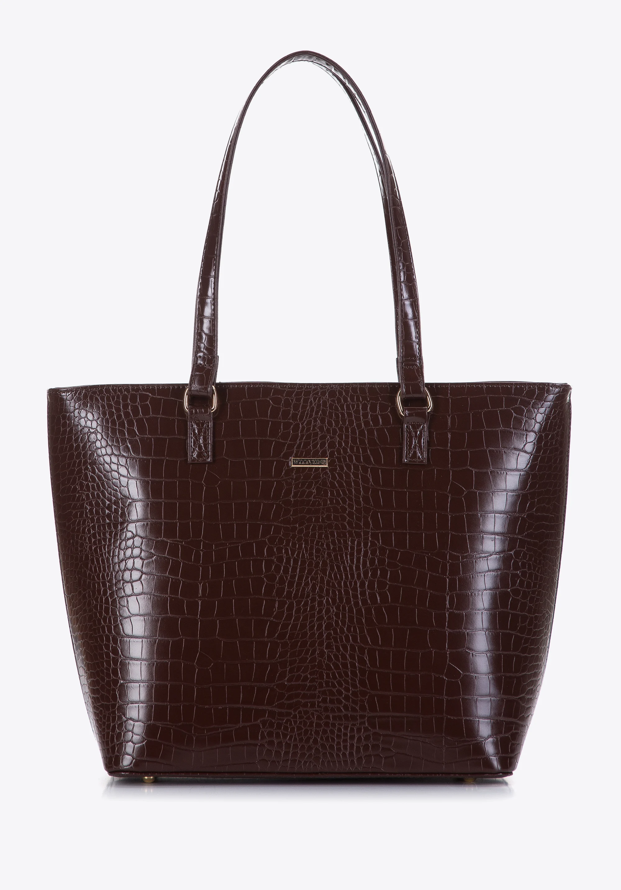 Torebka shopperka z ekoskóry o fakturze croco