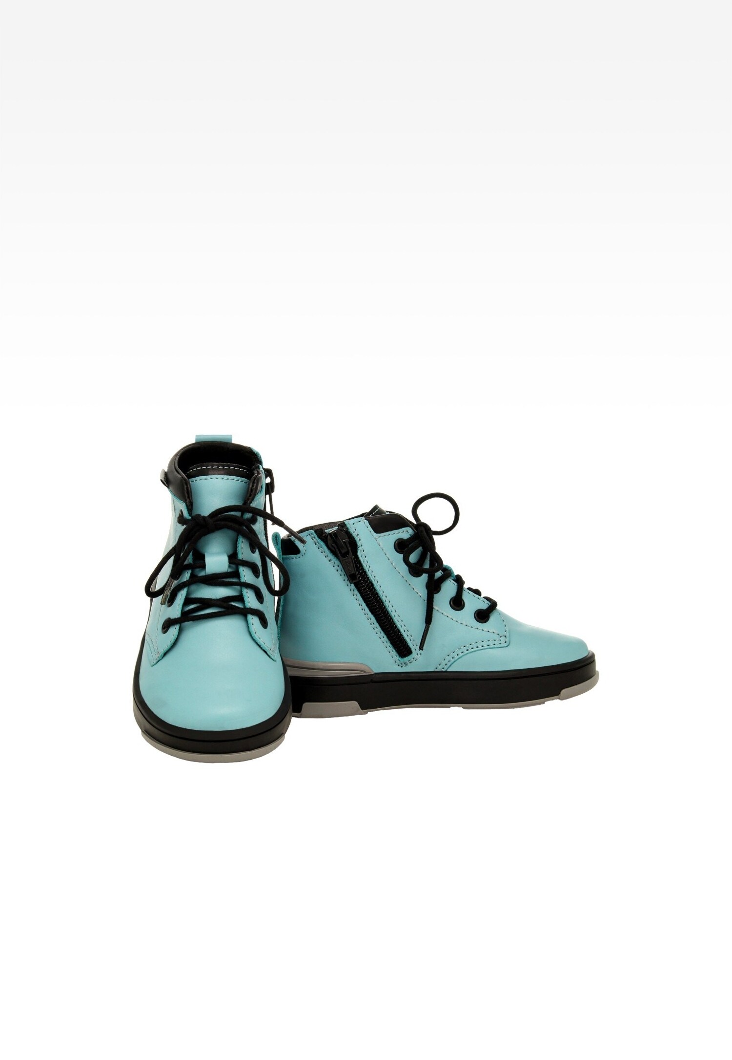 Błękitno-białe skórzane trampki BARTEK 1112104