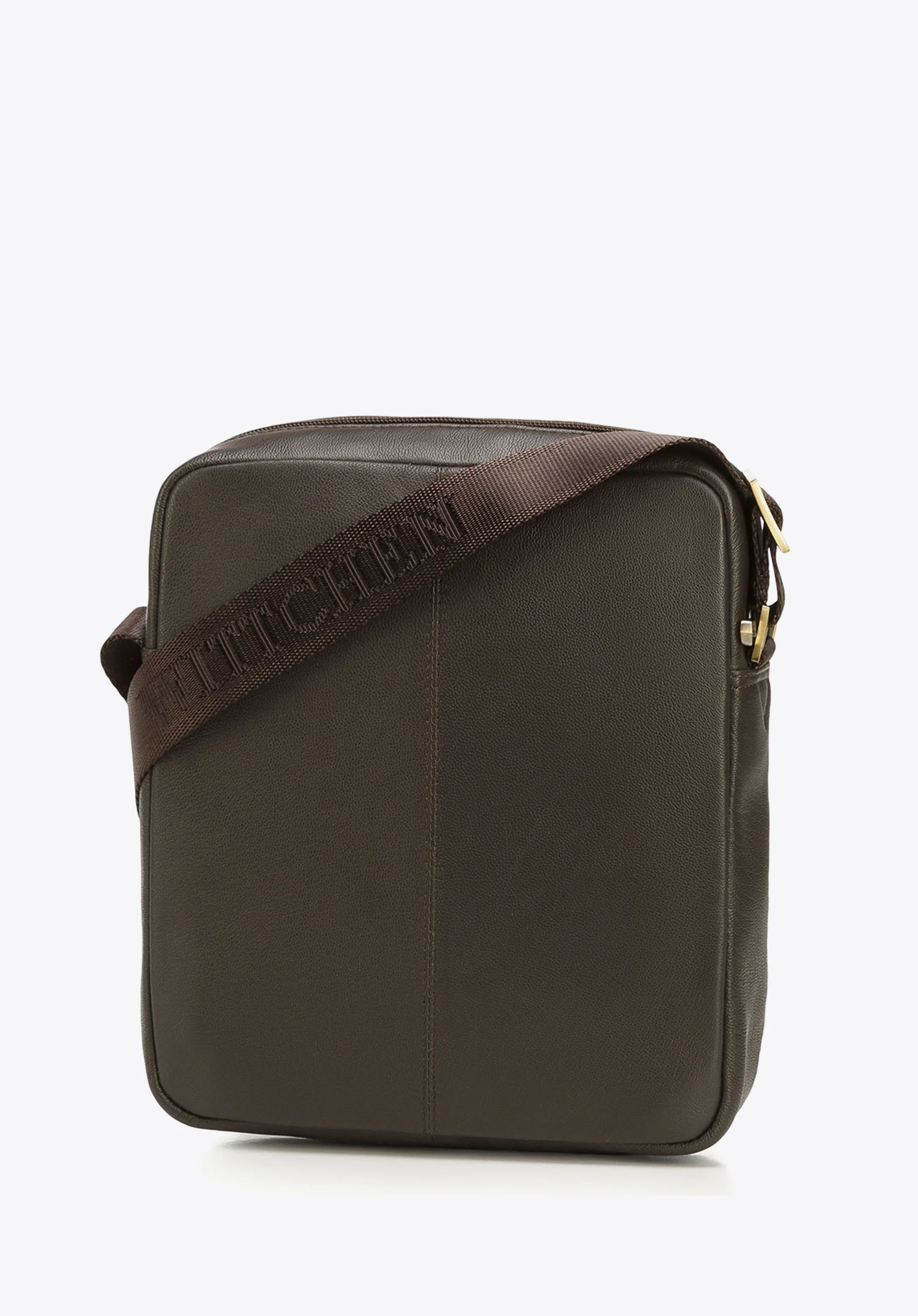 Męska listonoszka skórzana stębnowana mała