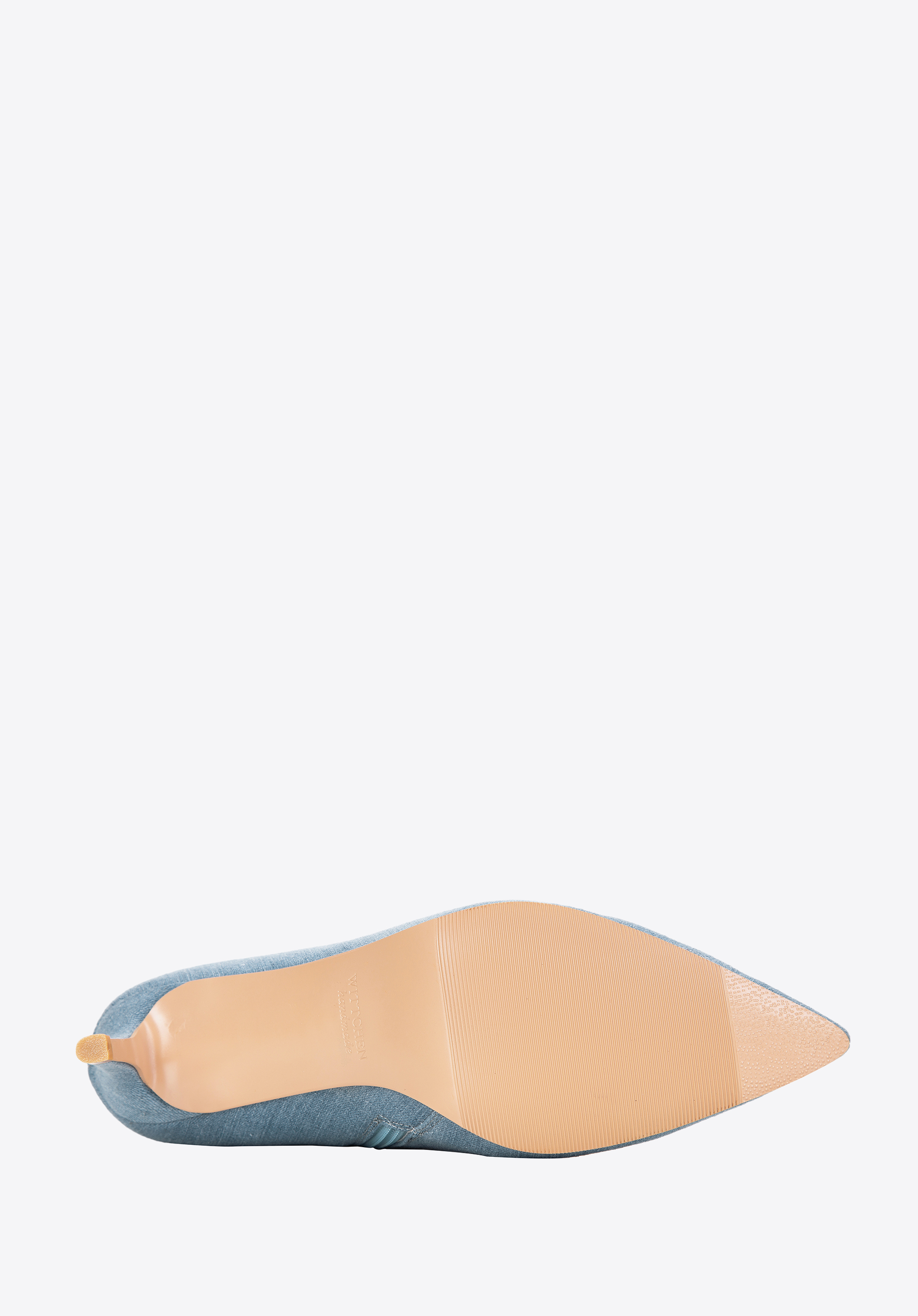 Damskie kozaki dżinsowe za kolano na obcasie