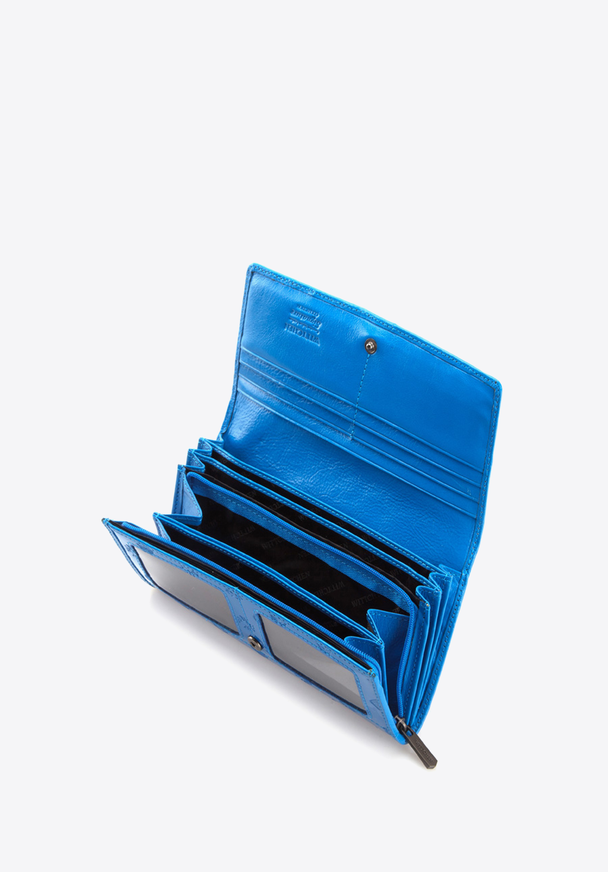 Damski portfel skórzany lakierowany z monogramem