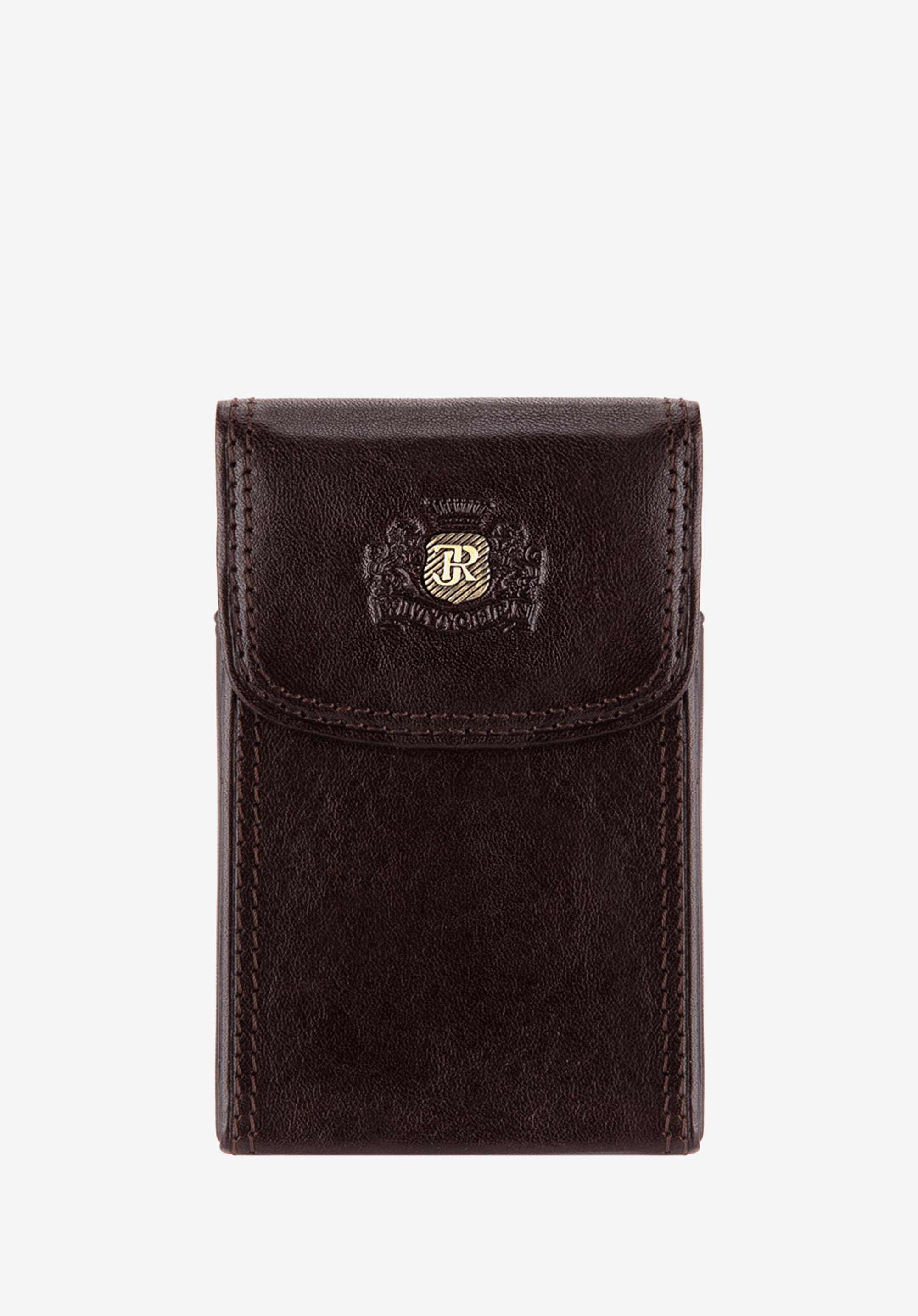 Etui na wizytówki skórzane z blaszką