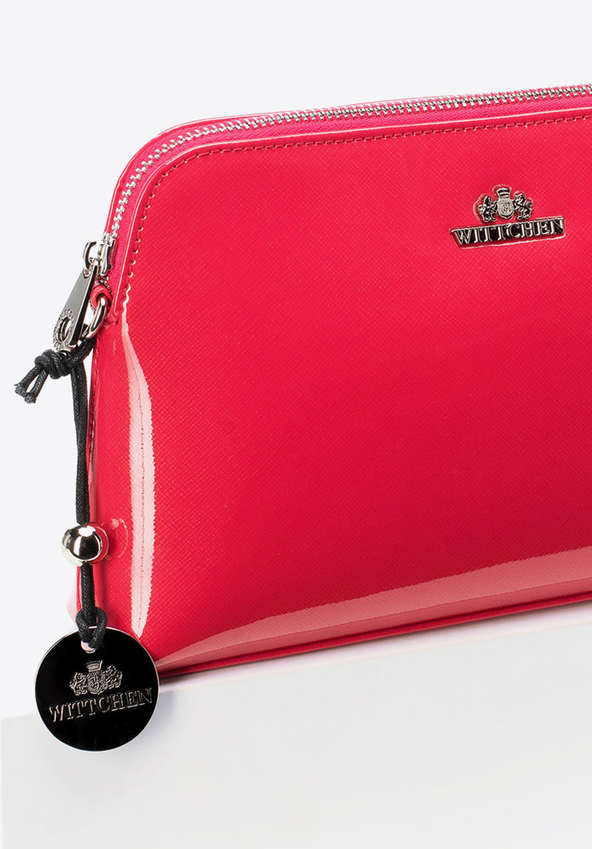 Damska listonoszka skórzana lakierowana zaokrąglona