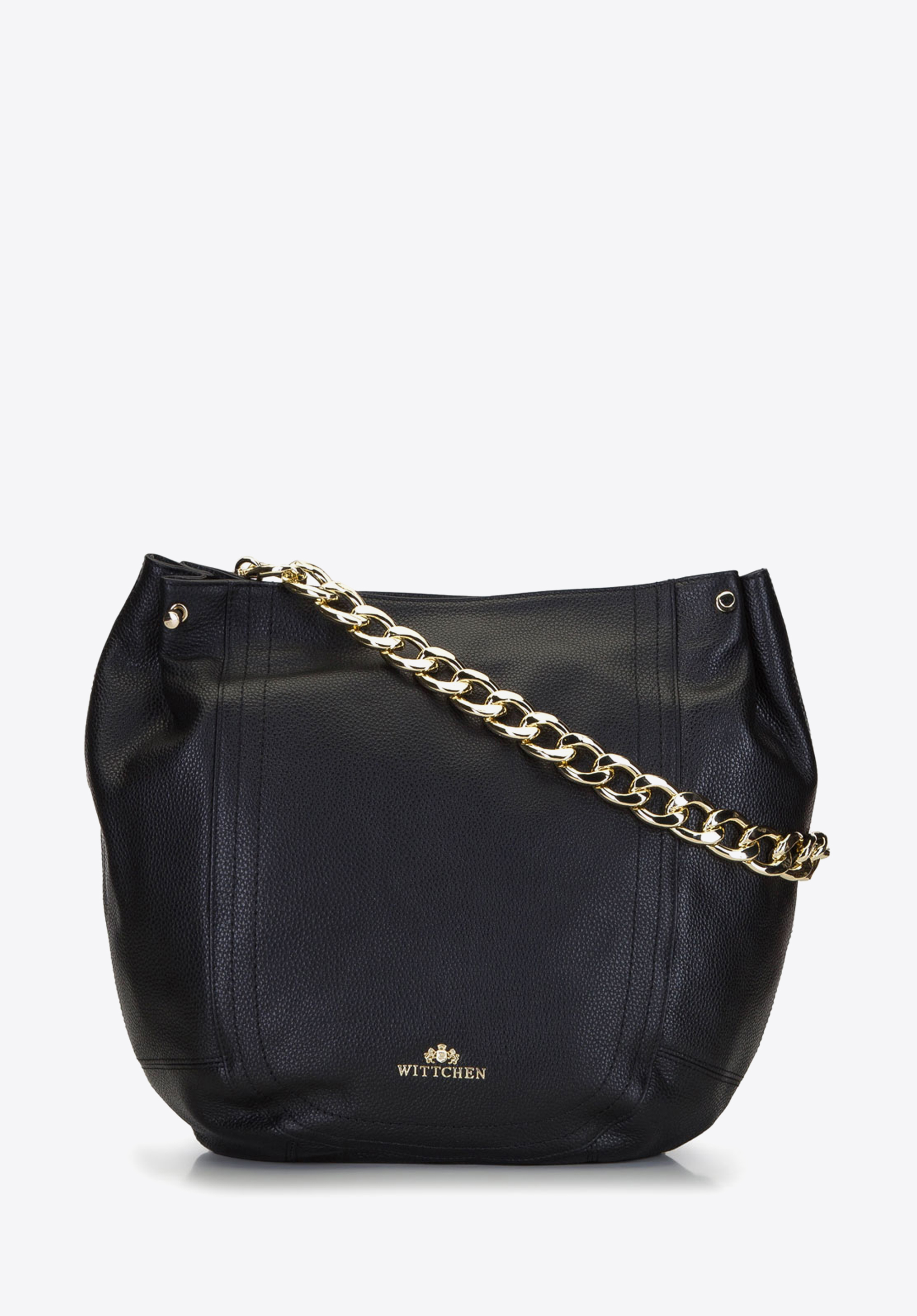 Torebka worek skórzana z grubym łańcuchem