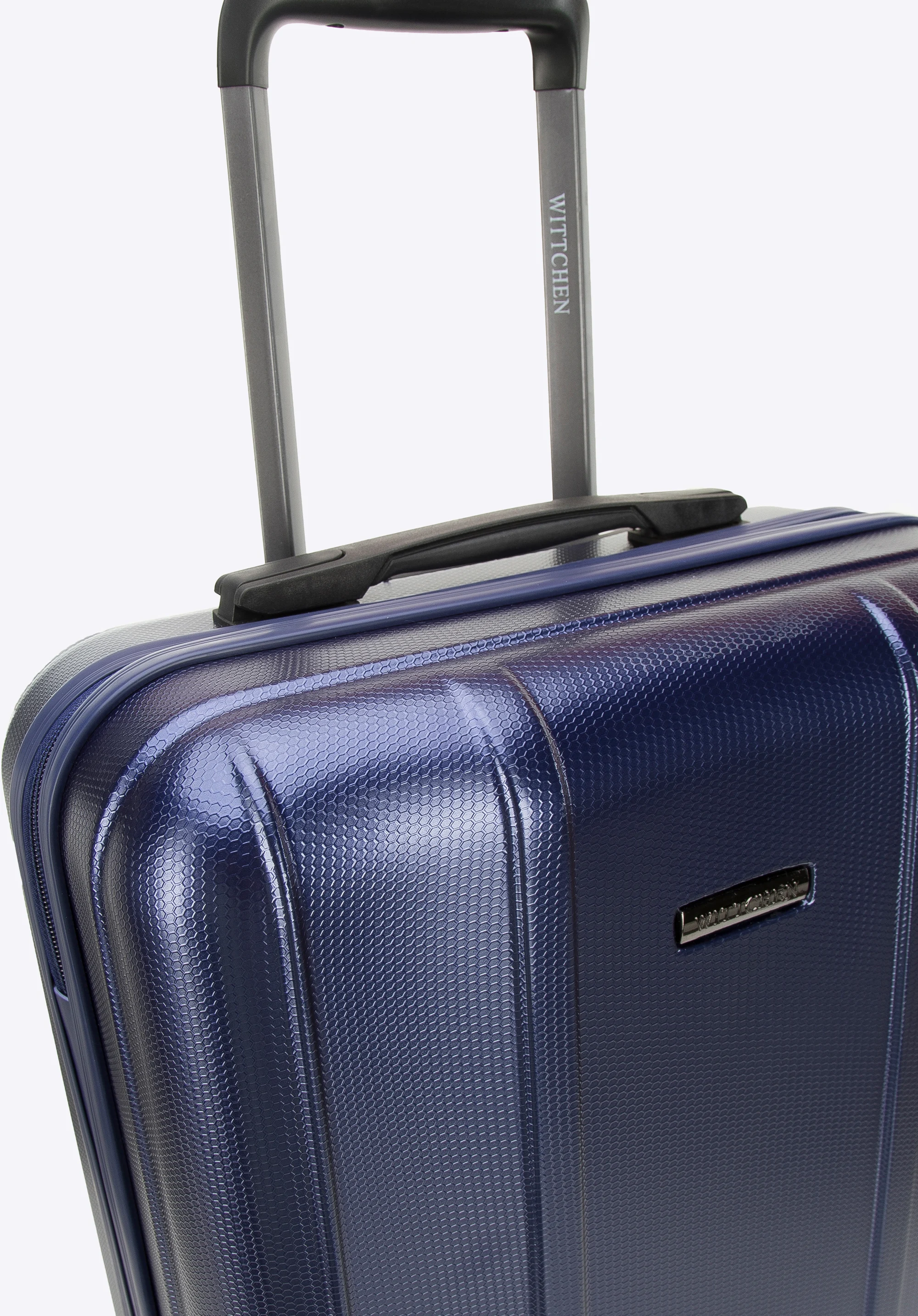 Walizka kabinowa z polikarbonu z pionowymi tłoczeniami