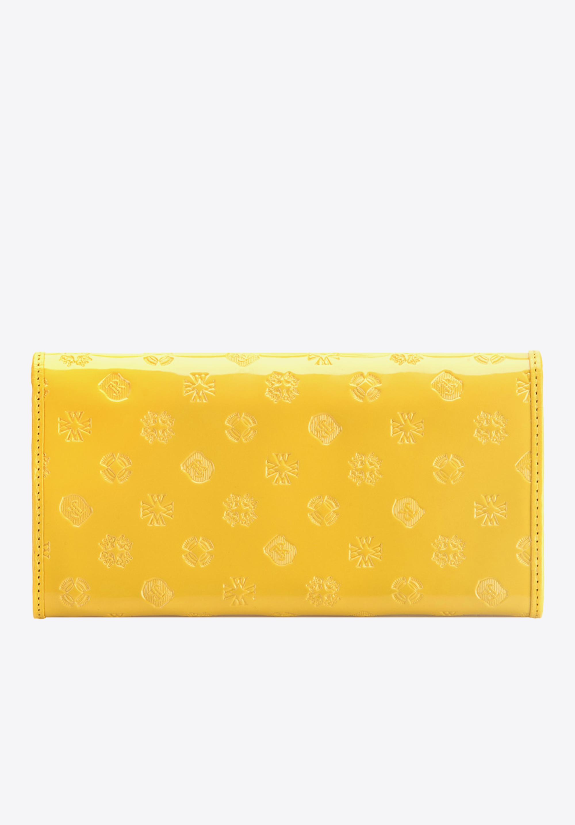 Damski portfel skórzany lakierowany z monogramem