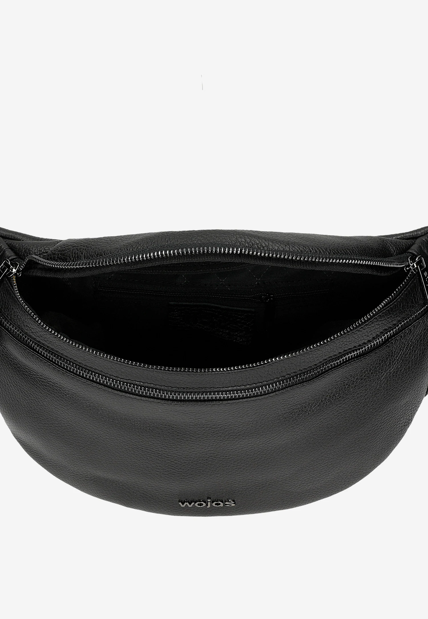 Czarna skórzana torebka typu nerka