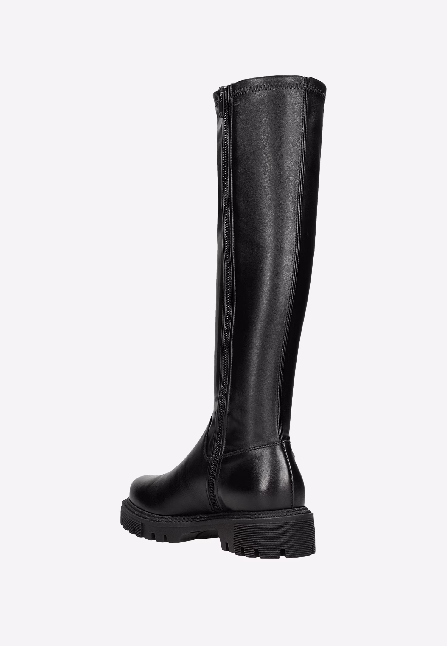 Czarne skórzane kozaki damskie do kolan