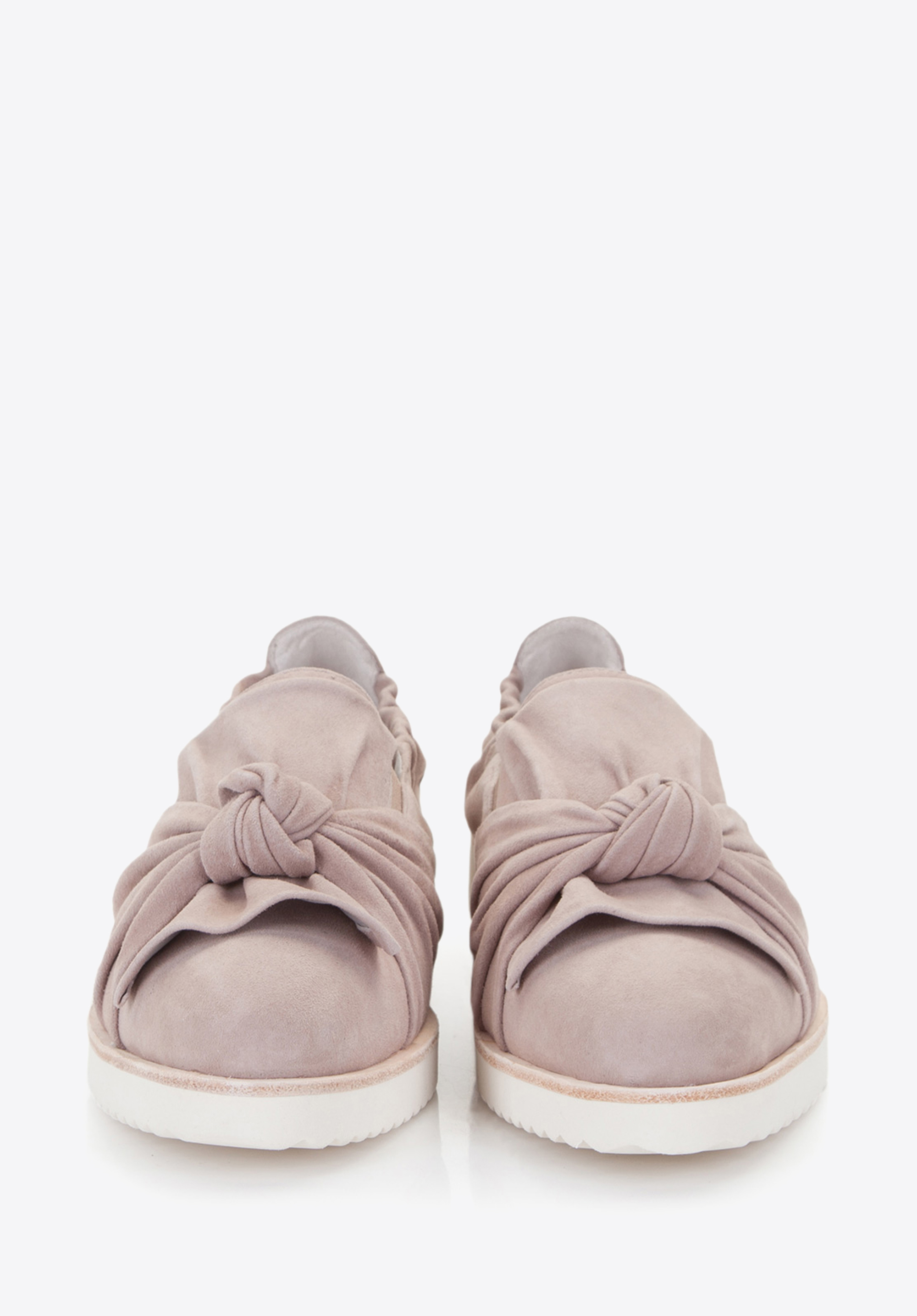 Damskie półbuty zamszowe z węzłem