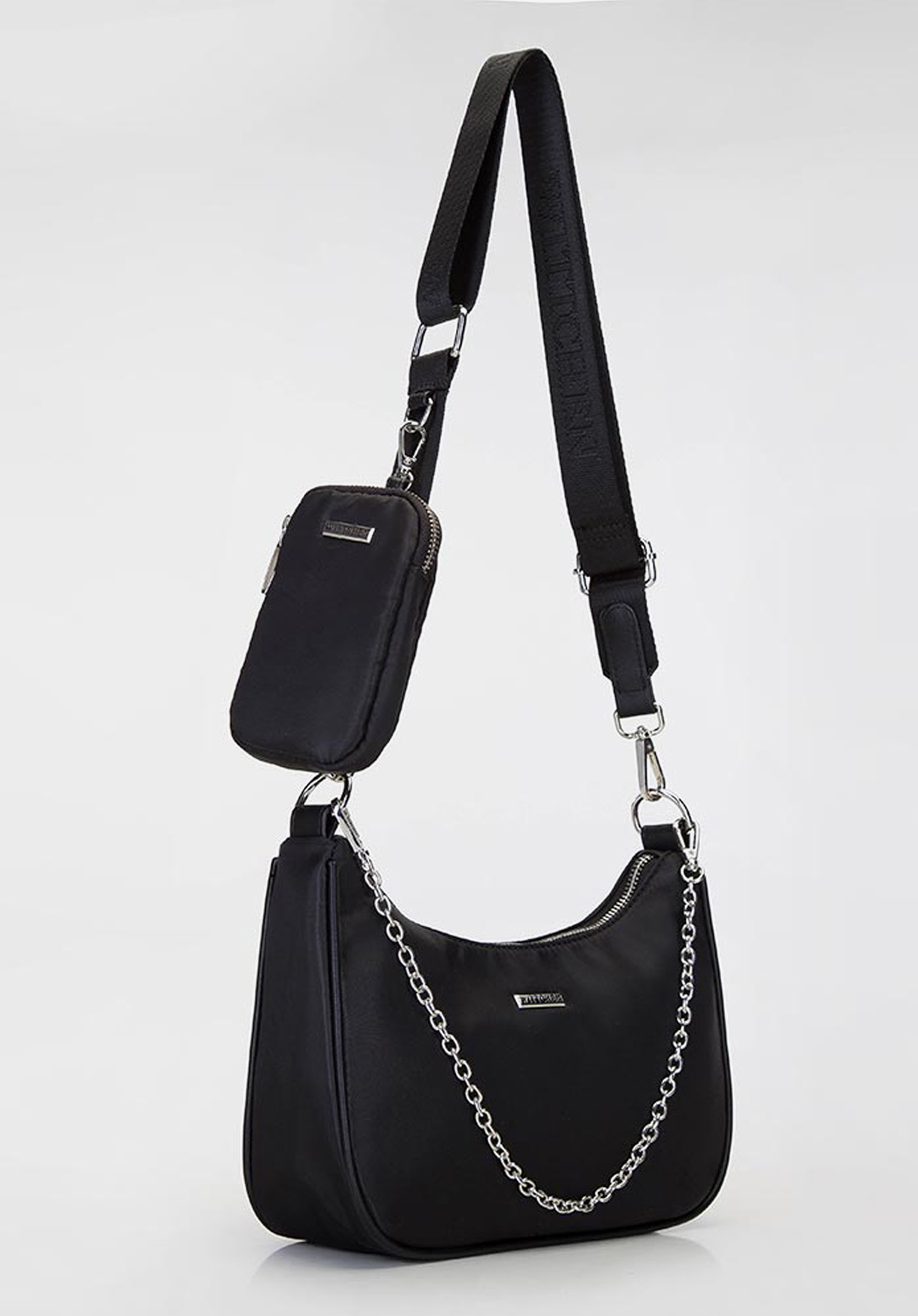 Torebka rogal z tkaniny z saszetką