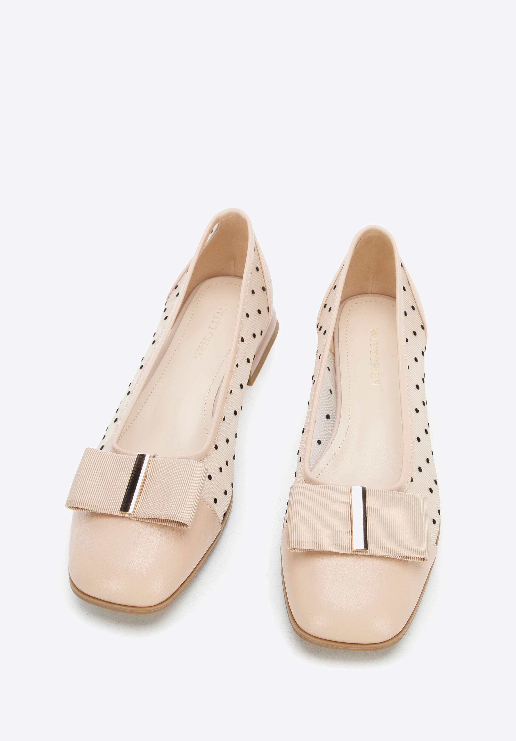 Czółenka transparentne z kokardą