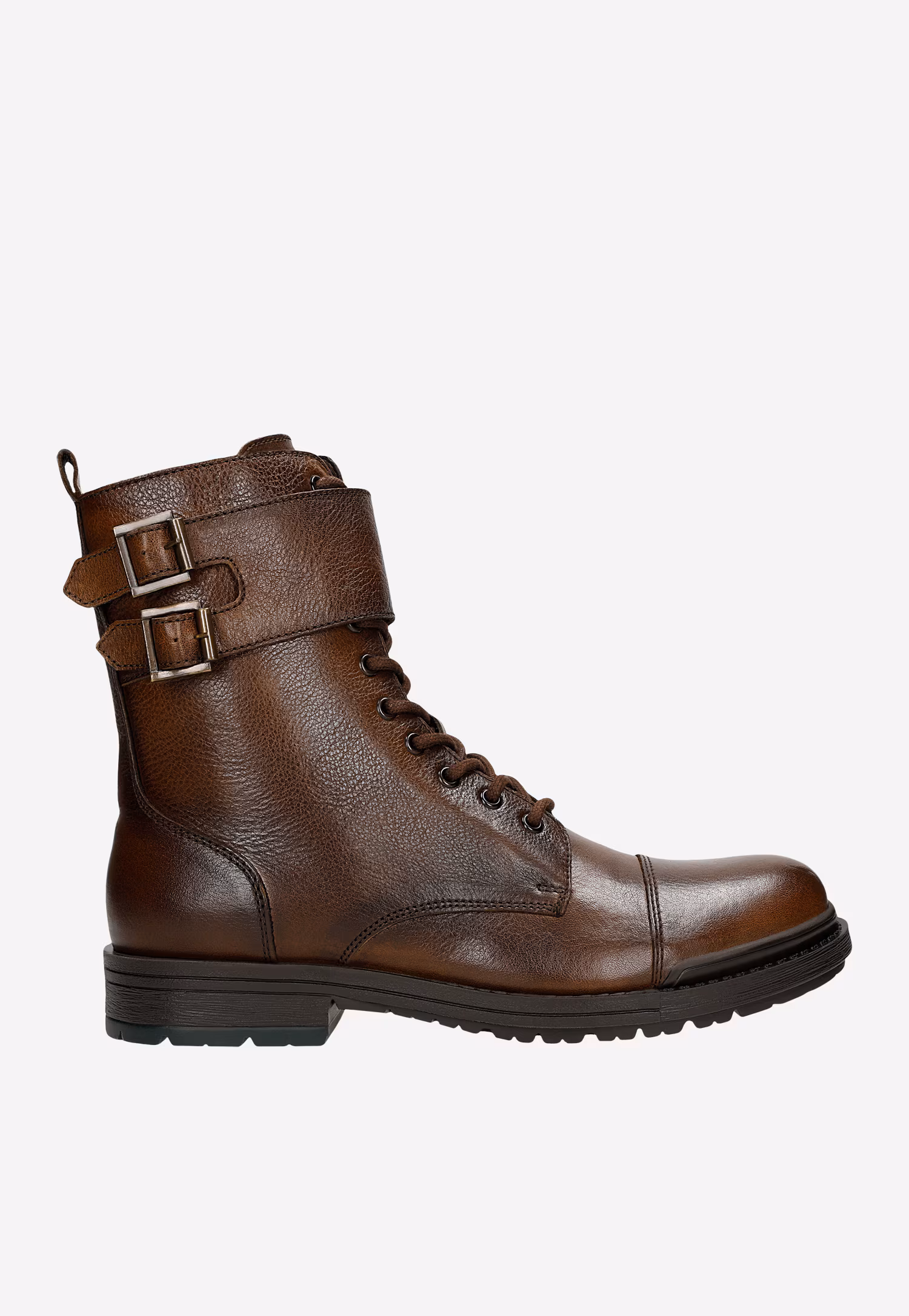 Brązowe wysokie bikery męskie ocieplane