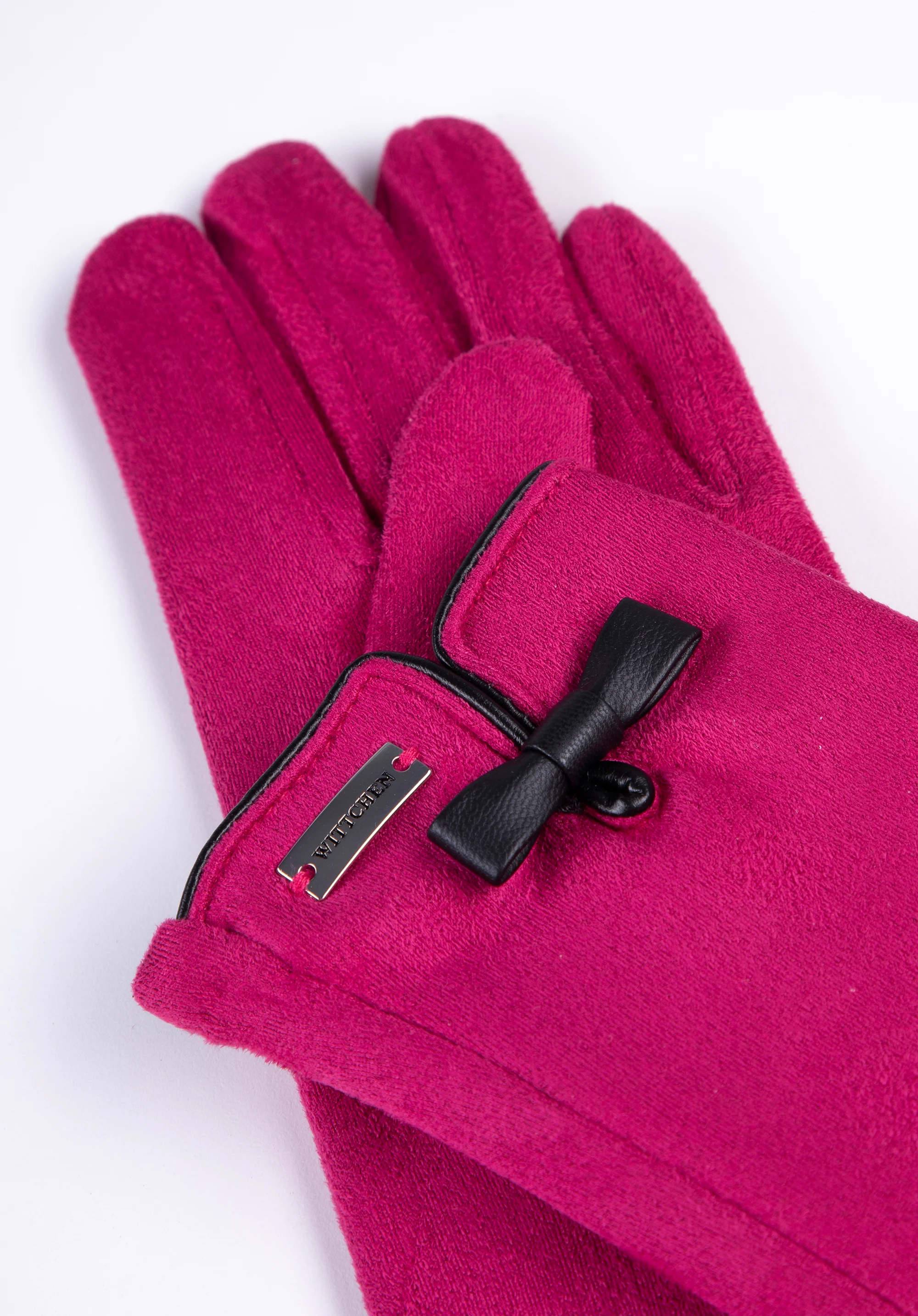 Damskie rękawiczki z kokardką