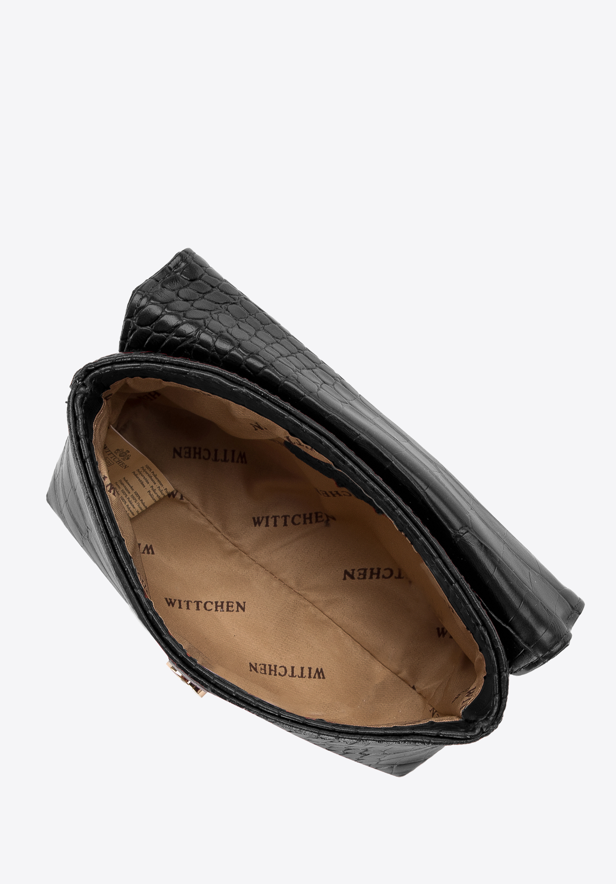 Damska torebka nerka z miękkiej ekoskóry o fakturze croco