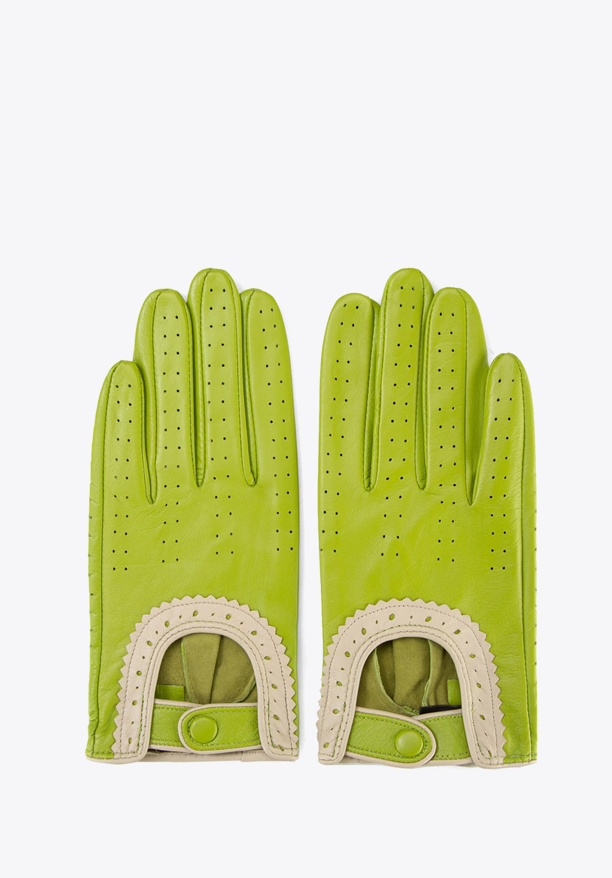 Damskie rękawiczki skórzane samochodowe