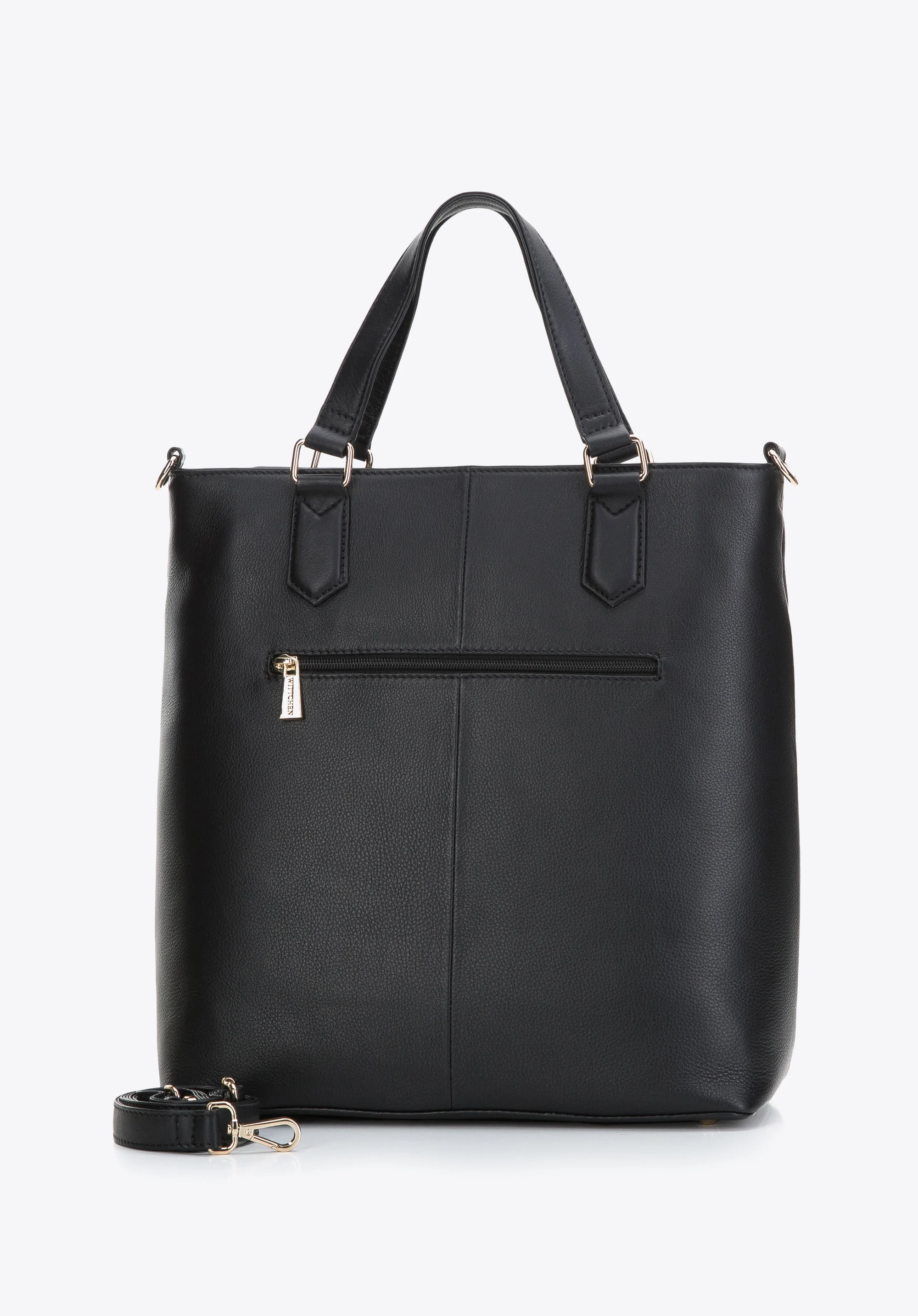 Torebka kuferek ze skóry naturalnej pionowa