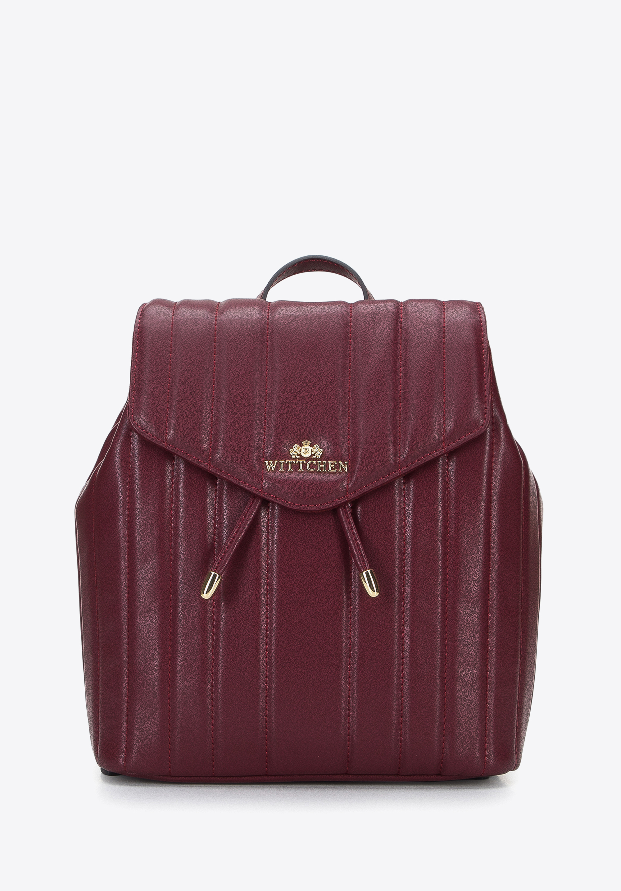 Damski plecak worek skórzany z podłużnym pikowaniem