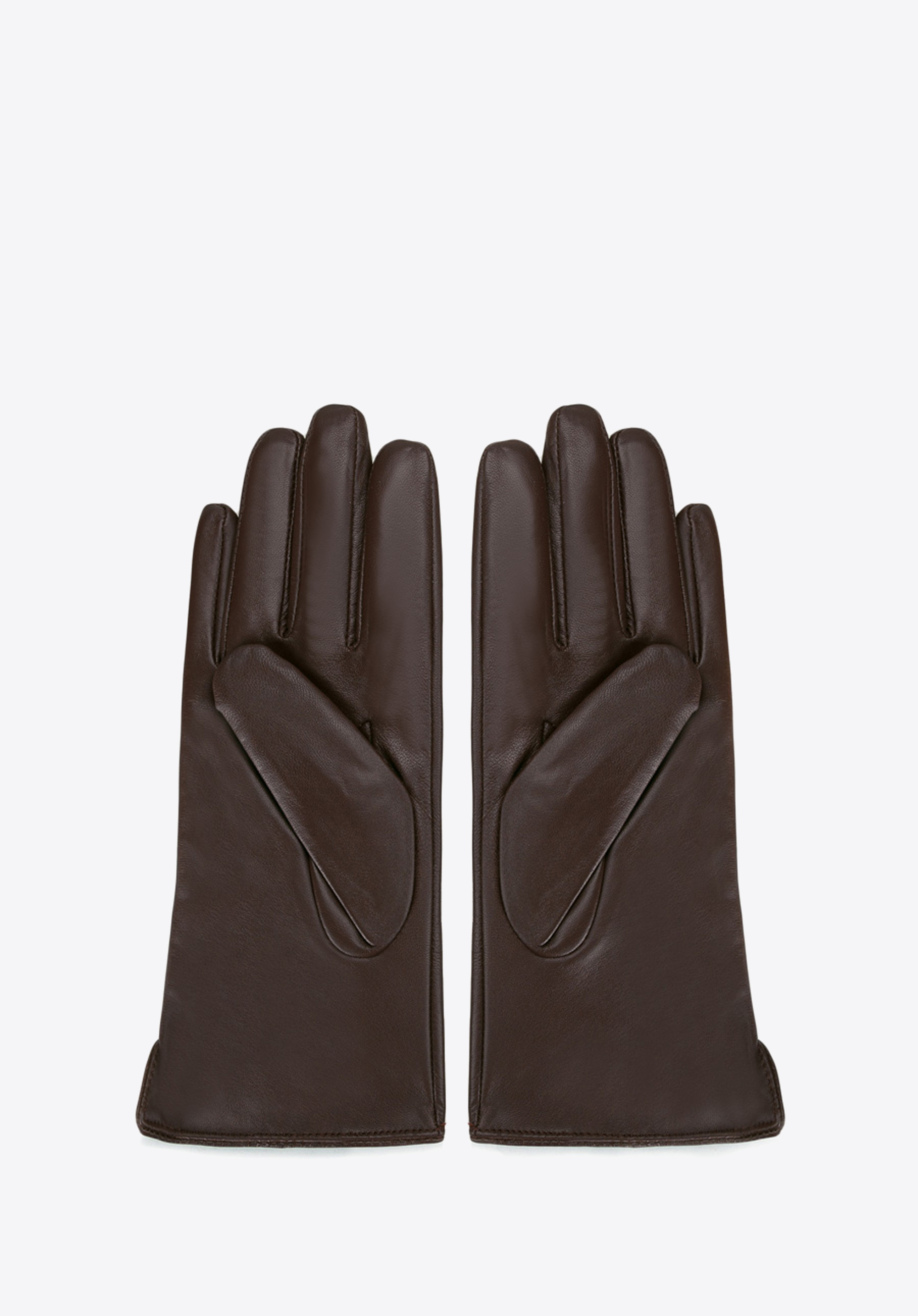 Damskie rękawiczki skórzane z pionowymi przeszyciami