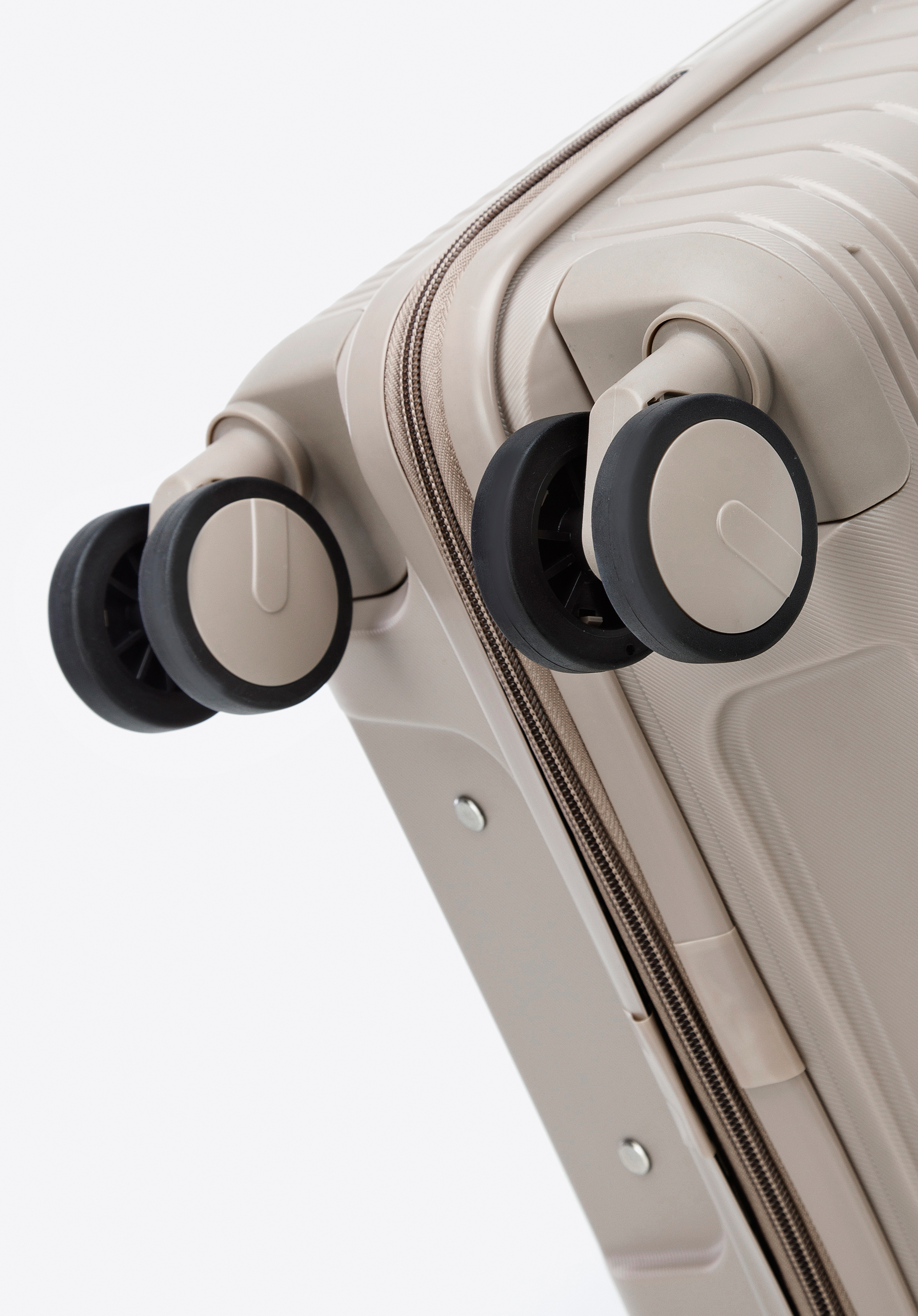 Walizka średnia z polipropylenu z błyszczącymi paskami