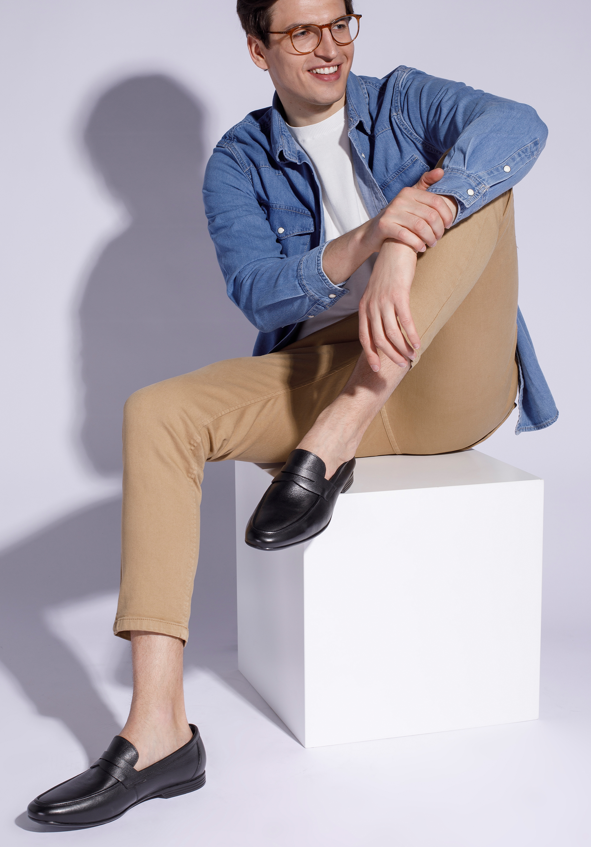 Męskie mokasyny pensówki ze skóry klasyczne