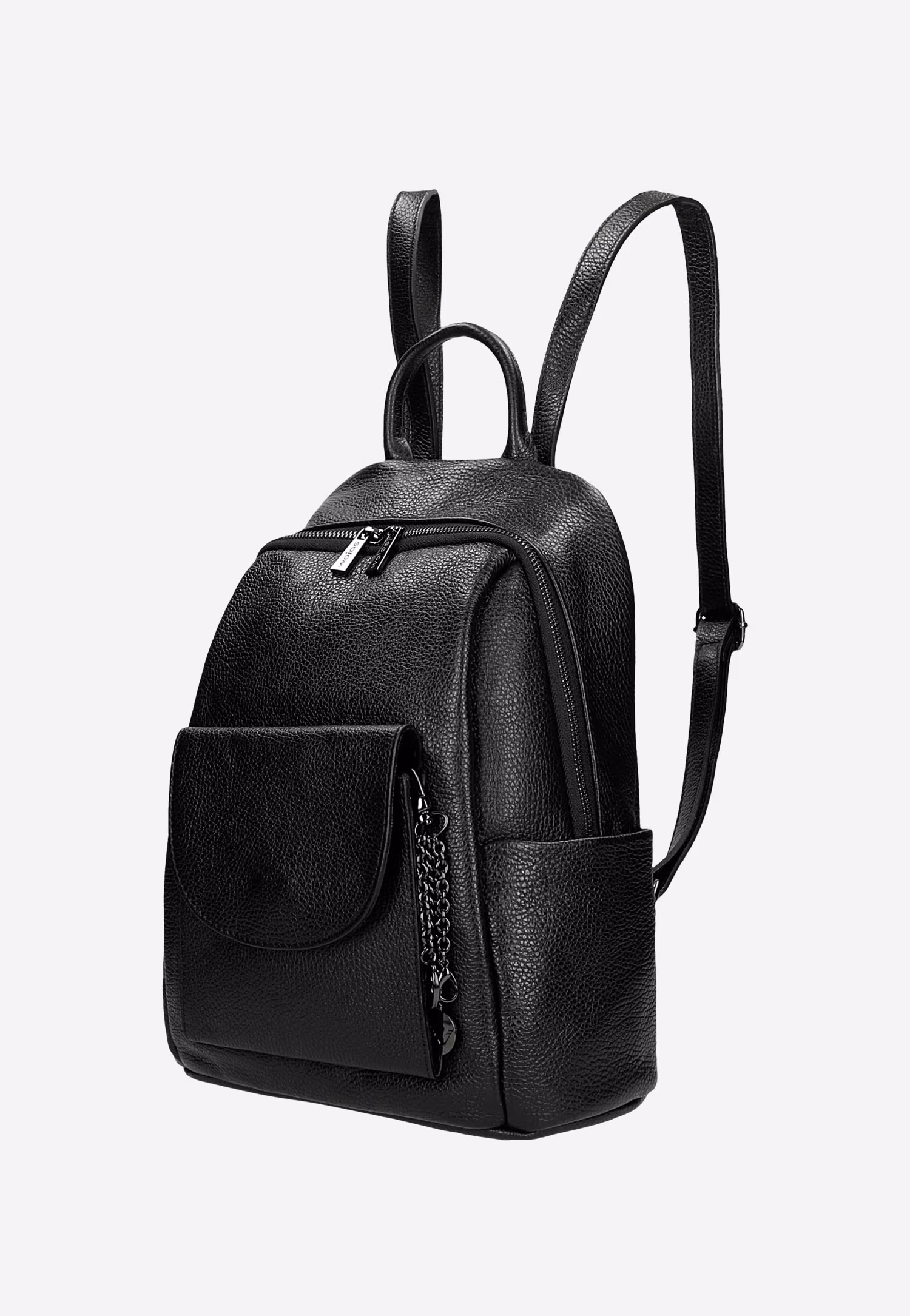 Pojemny beżowy plecak miejski ze skóry licowej