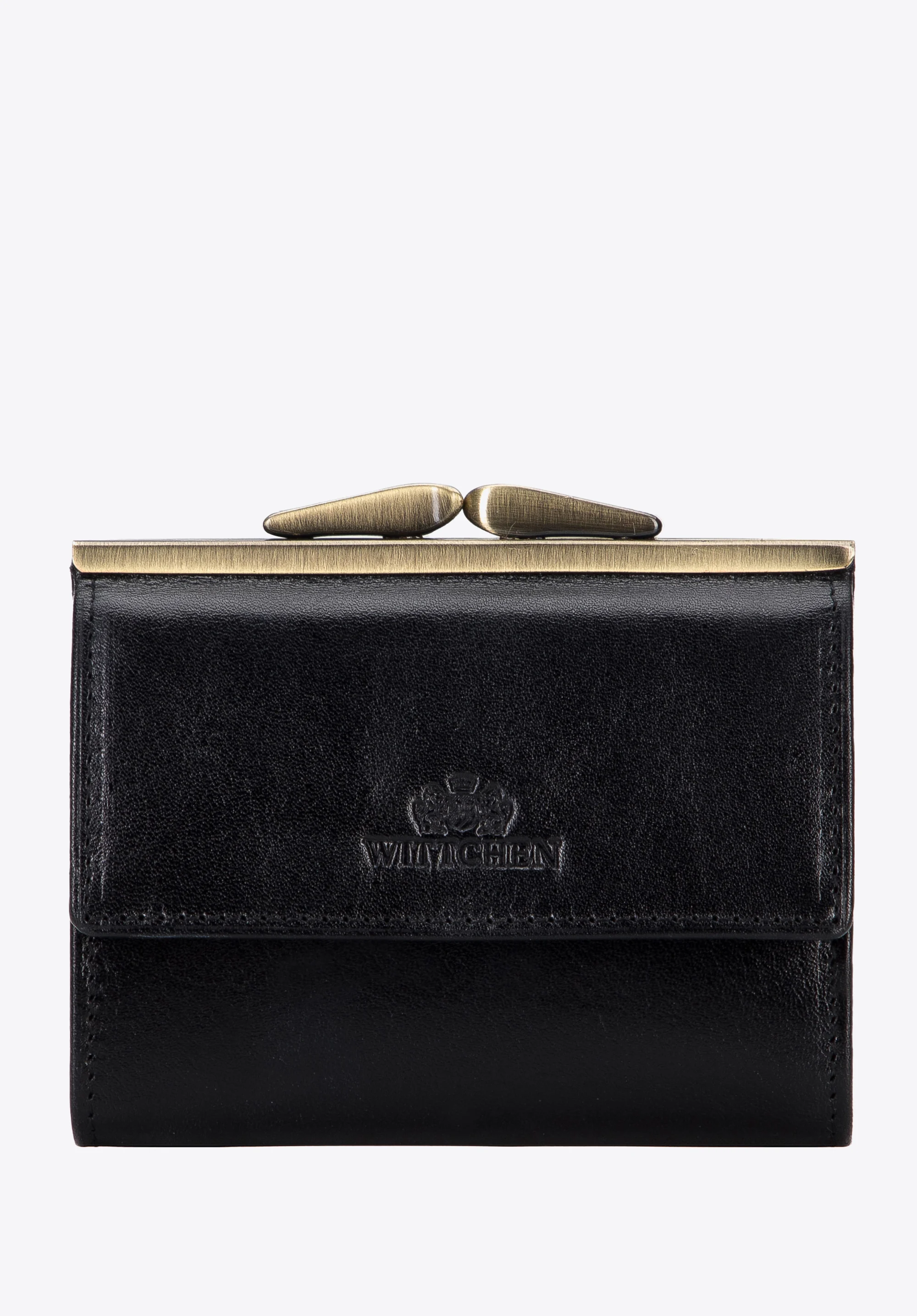 Damski portfel ze skóry na bigiel mały