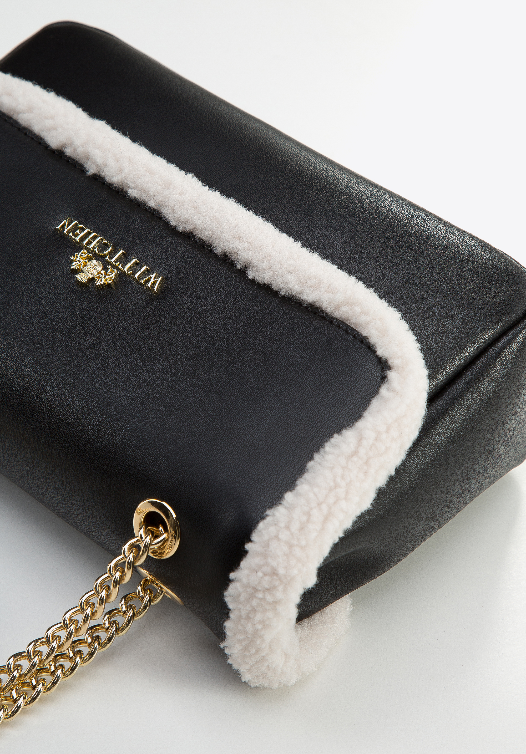 Damska listonoszka skórzana ze sztucznym futerkiem