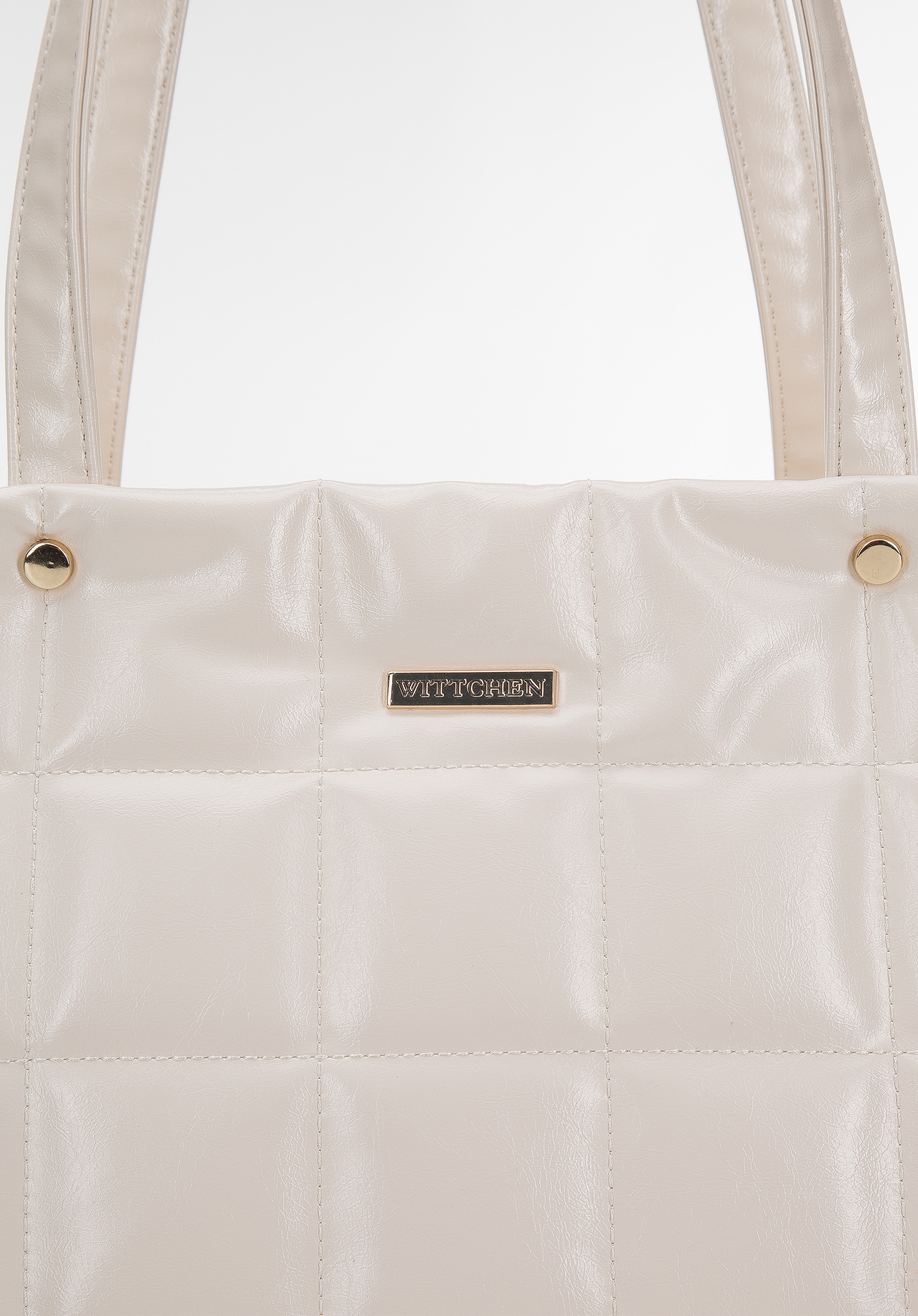 Torebka shopperka z ekoskóry pikowana w kwadraty