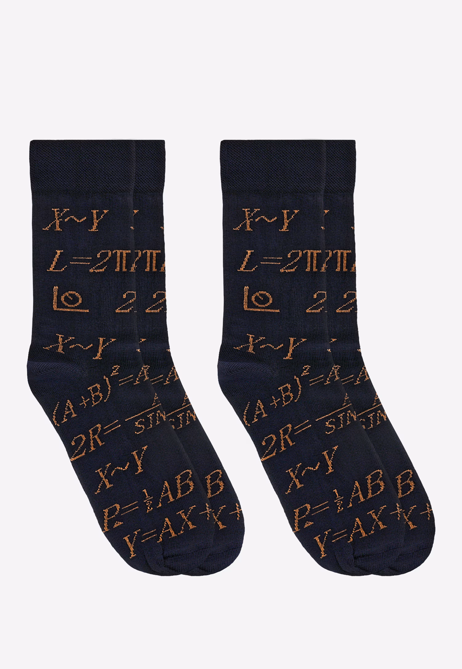 Wysokie granatowe skarpety matematyczne