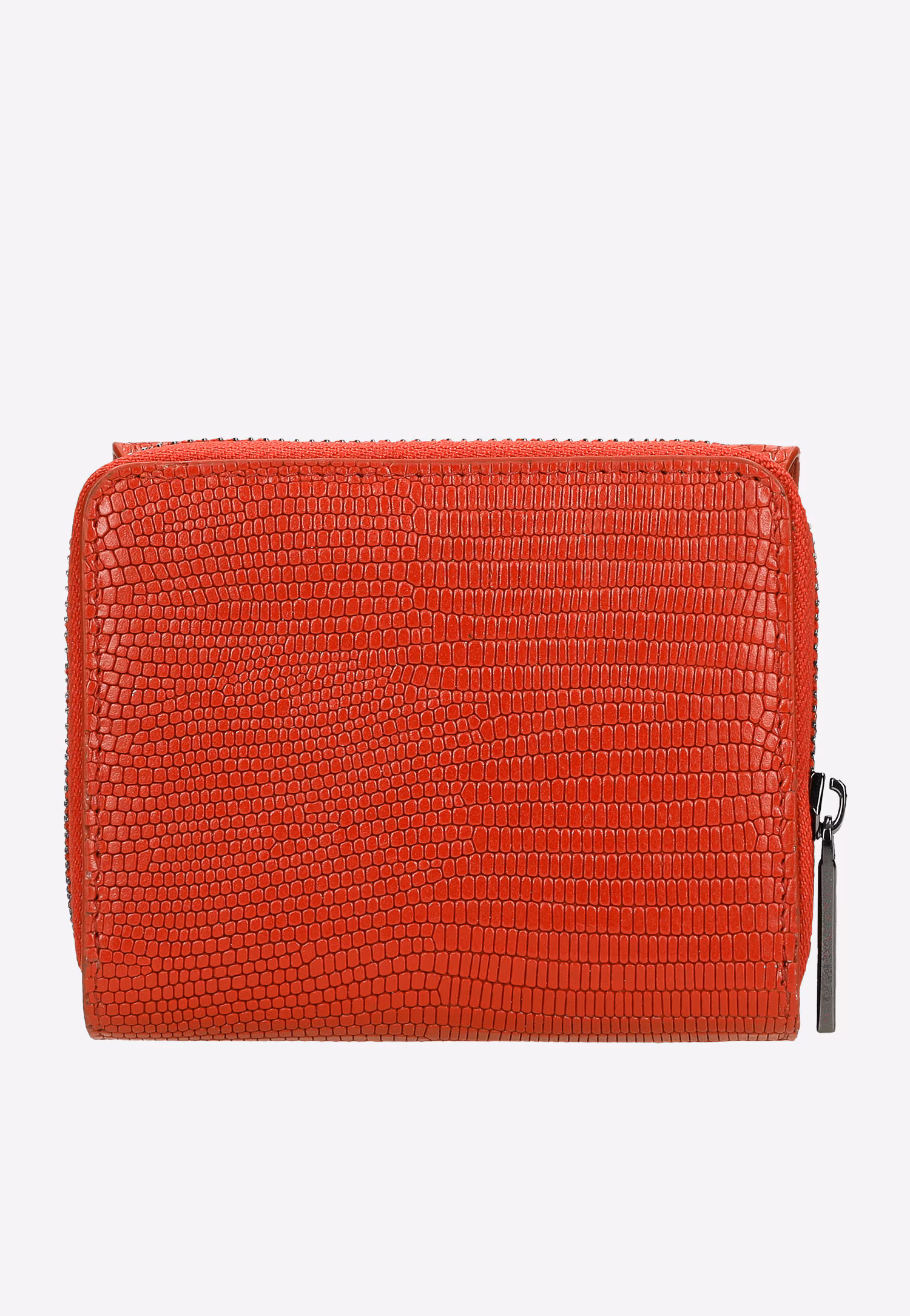 Mały czerwony portfel damski ze skóry licowej