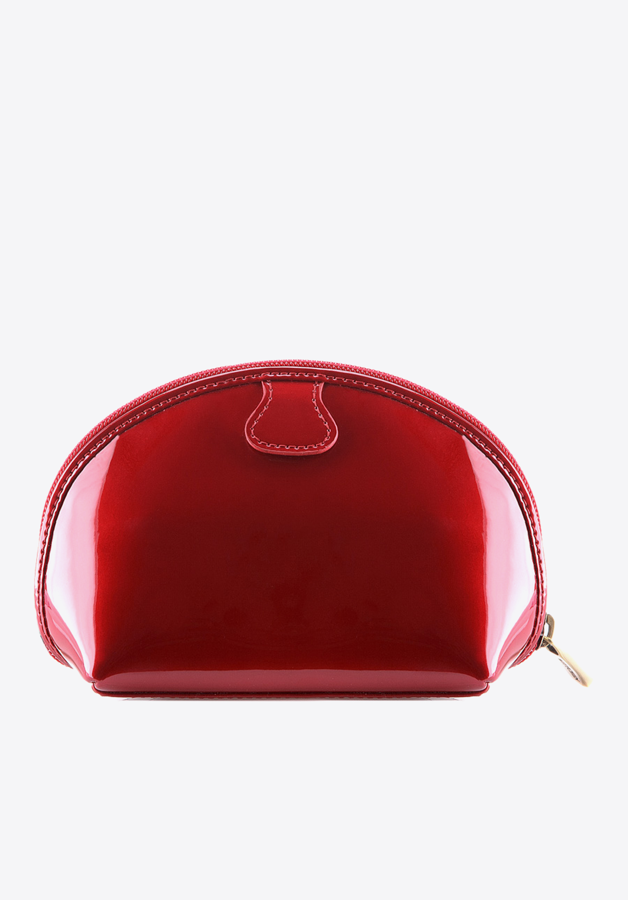 Kosmetyczka skórzana lakierowana półokrągła