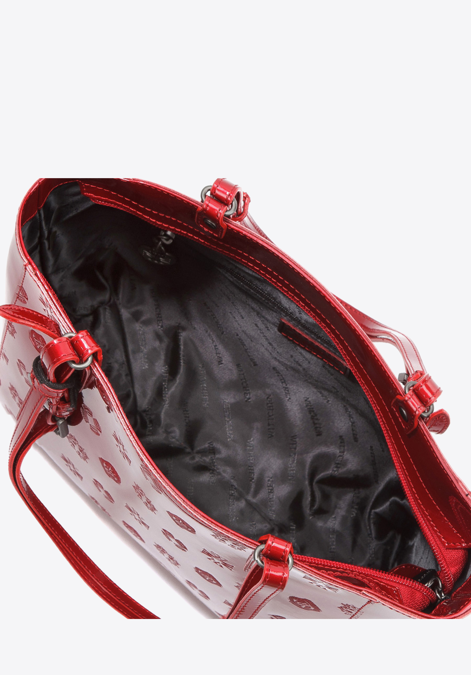 Kuferek skórzany lakierowany z monogramem