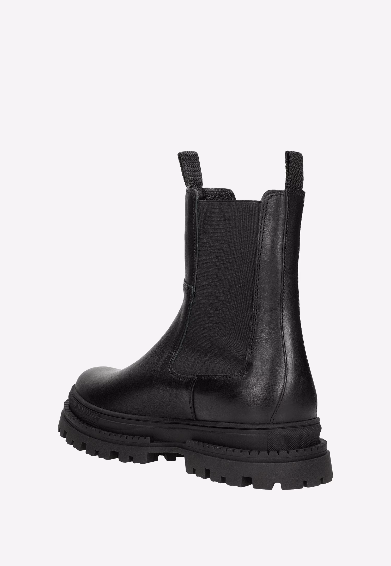 Czarne botki męskie sztyblety z czarnej skóry licowej