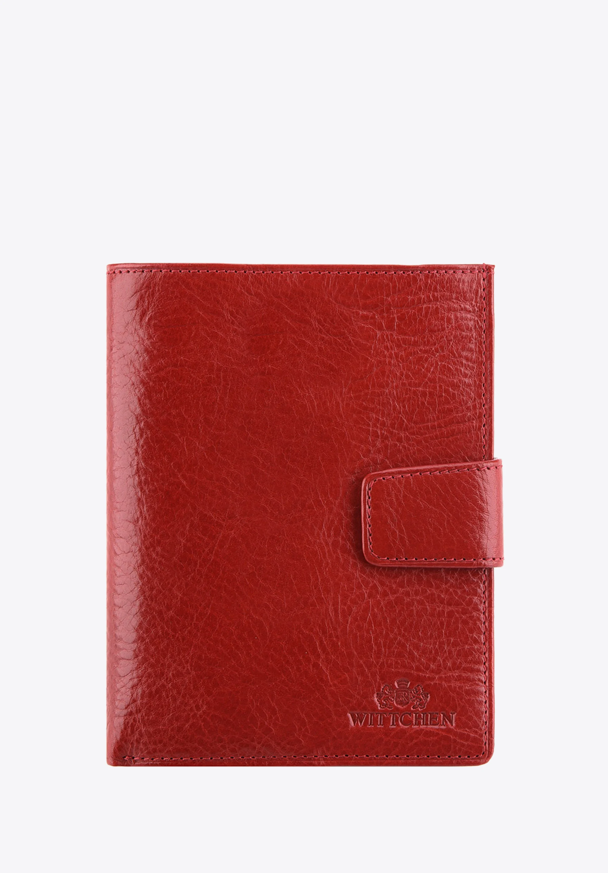 Damski portfel skórzany z przezroczystą kieszenią