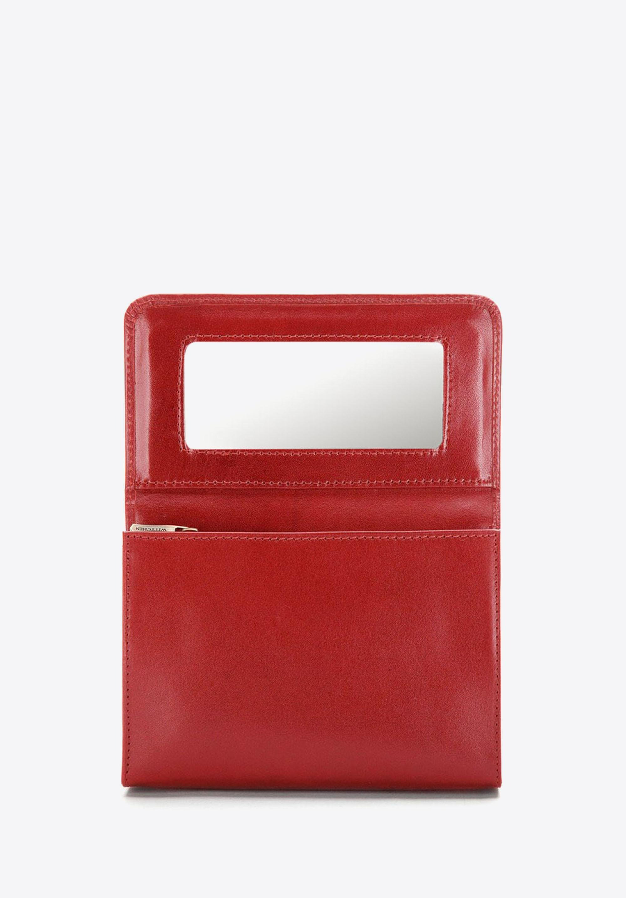 Kosmetyczka skórzana z lusterkiem